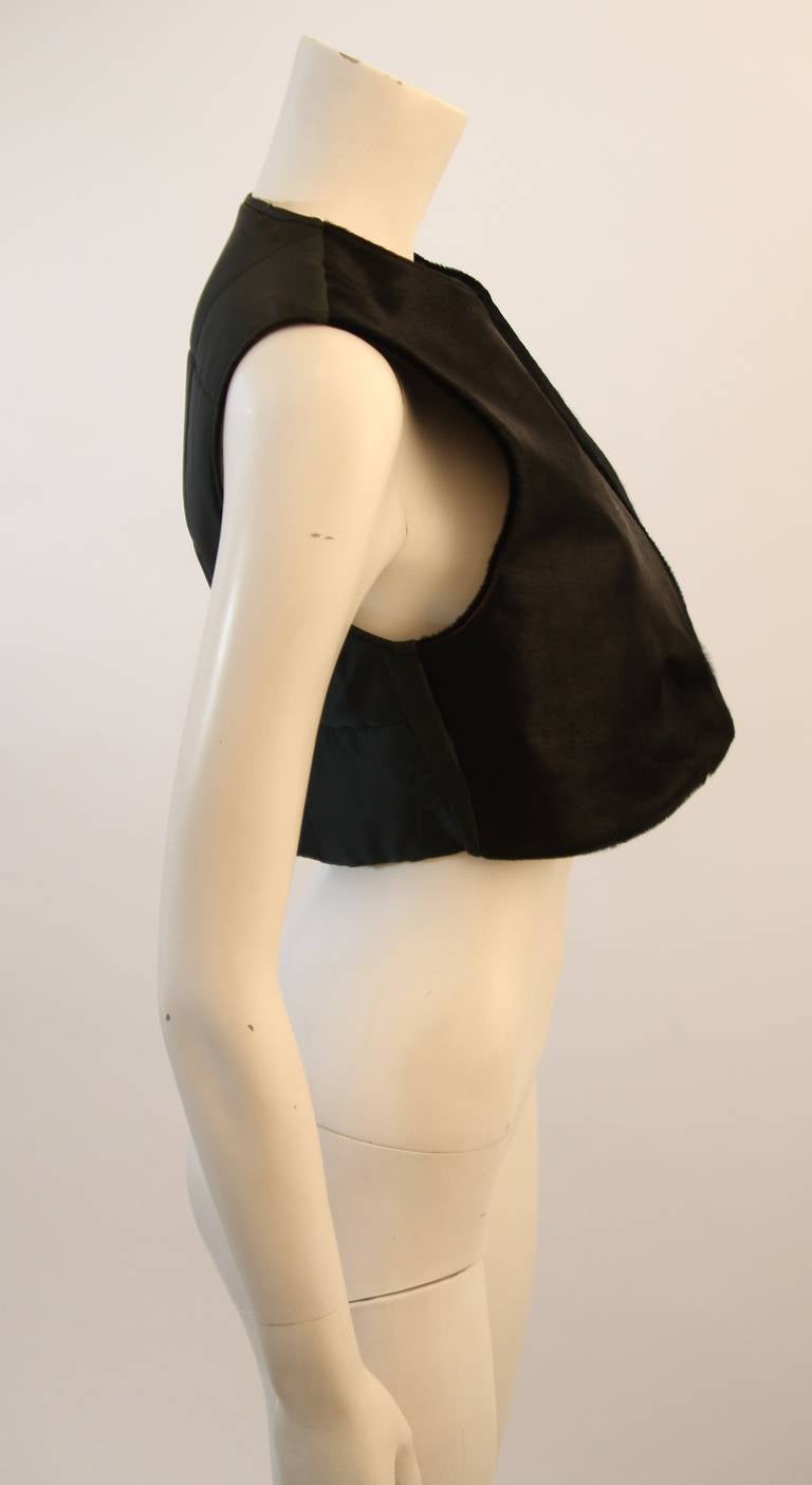Women's Helmut Lang Black Cowhide Vest Size 42