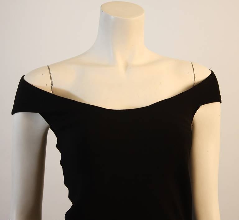 John Galliano Black Bias Cut Gown Size 8 In Excellent Condition In Los Angeles, CA