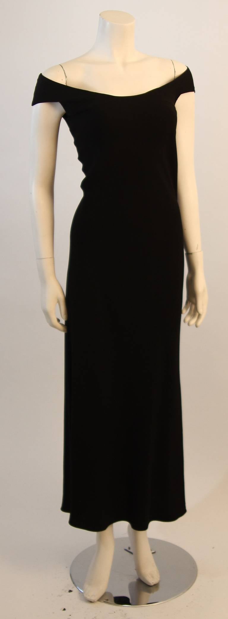 Women's John Galliano Black Bias Cut Gown Size 8