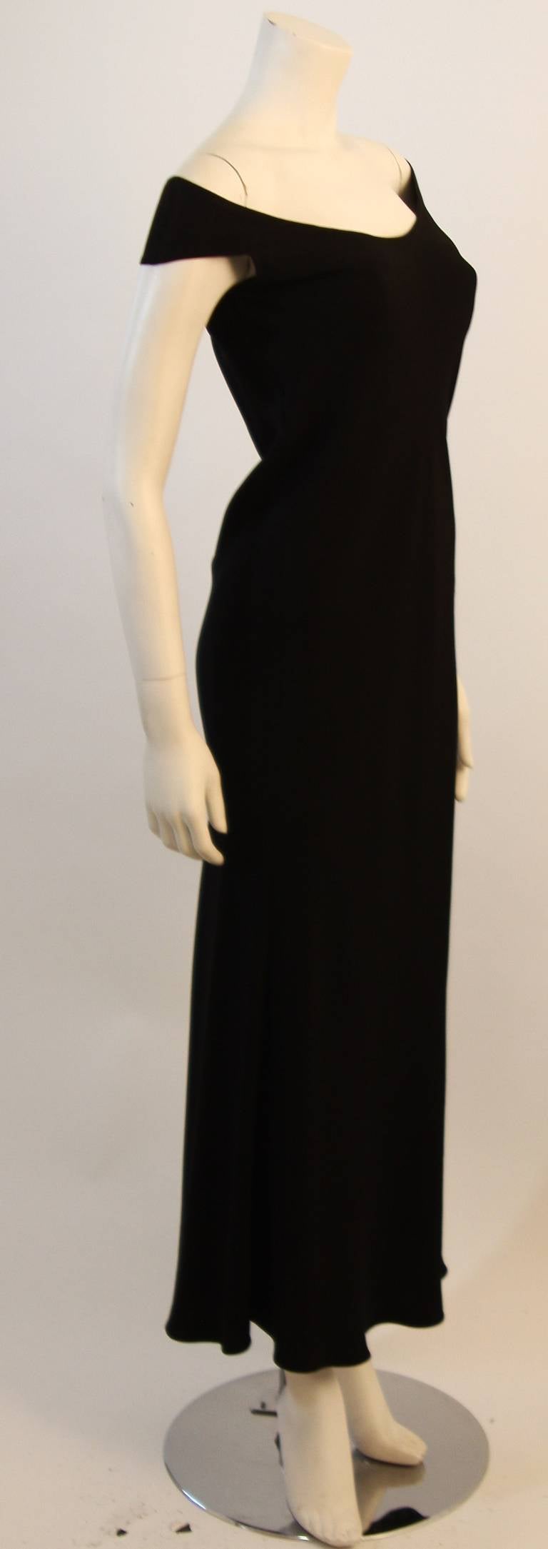 John Galliano Black Bias Cut Gown Size 8 1