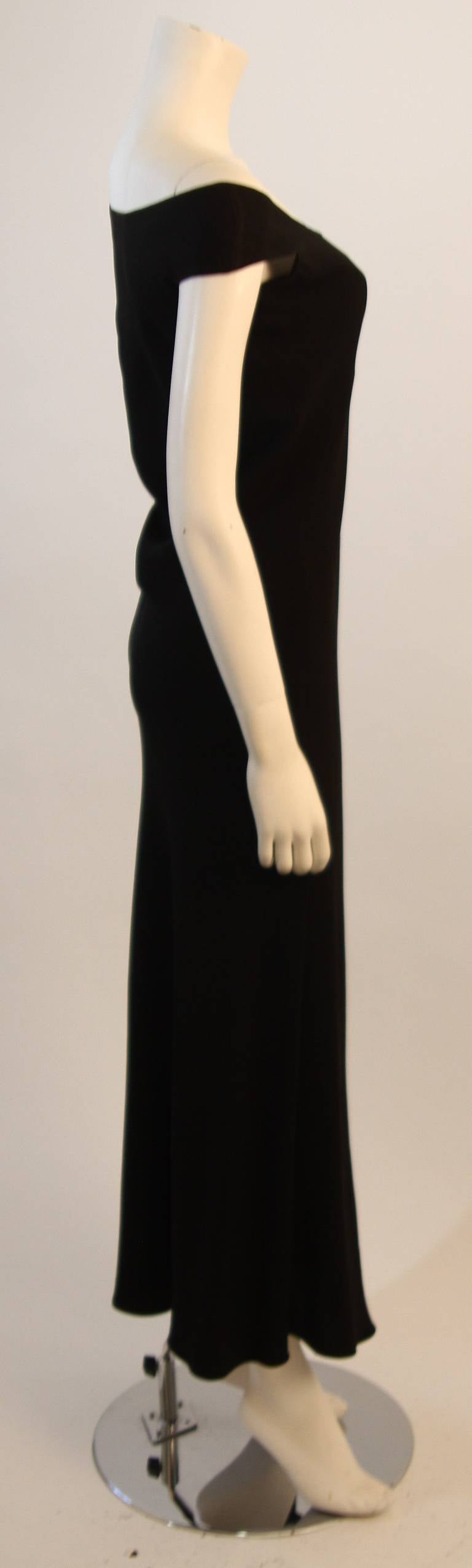 John Galliano Black Bias Cut Gown Size 8 2