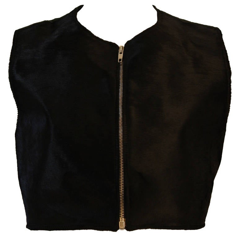 Helmut Lang Black Cowhide Vest Size 42