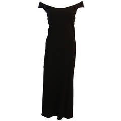 John Galliano Black Bias Cut Gown Size 8