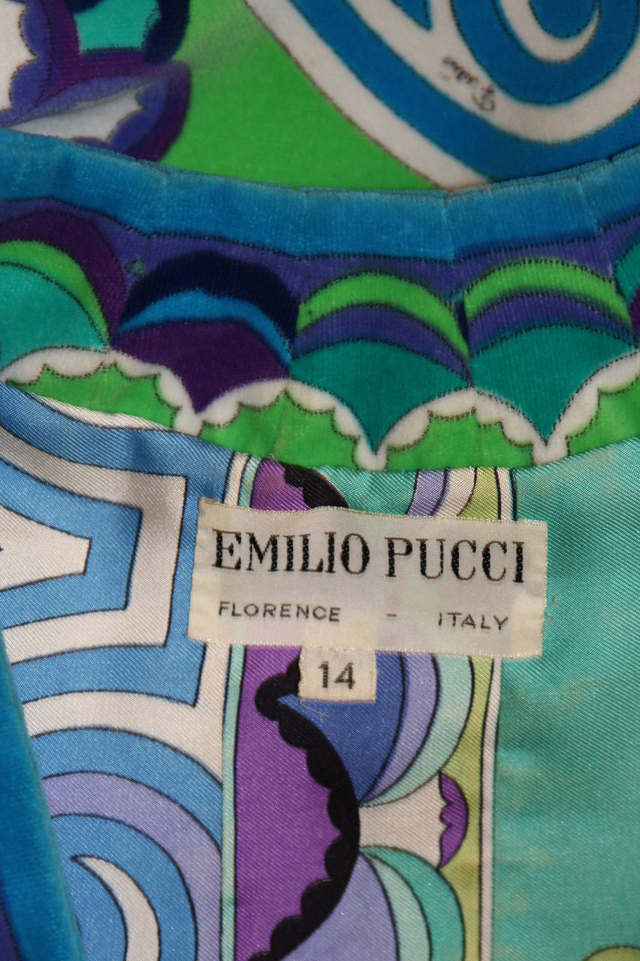 Emilio Pucci Printed Aqua Velvet Bolero 2