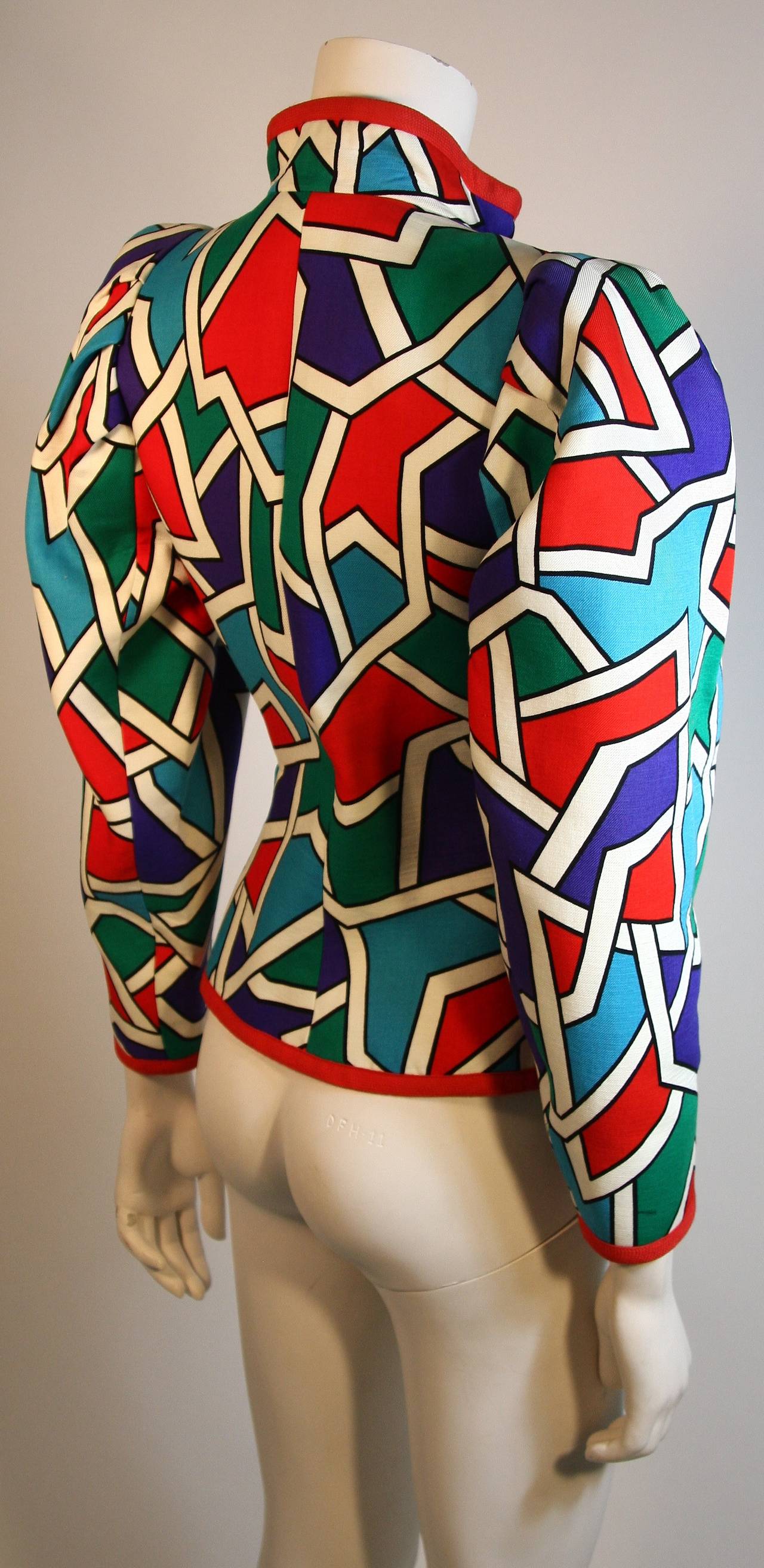 Yves Saint Laurent Color Block Design Jacket Size 38 In Excellent Condition In Los Angeles, CA