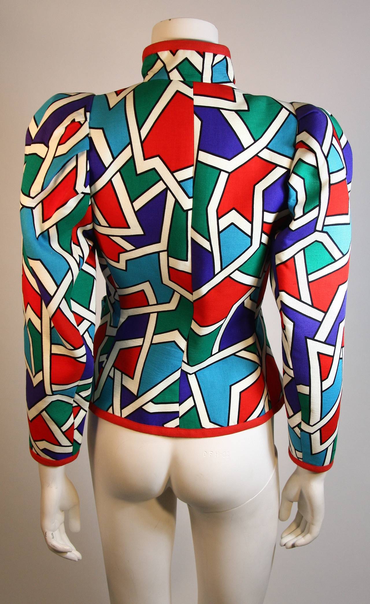 Women's Yves Saint Laurent Color Block Design Jacket Size 38