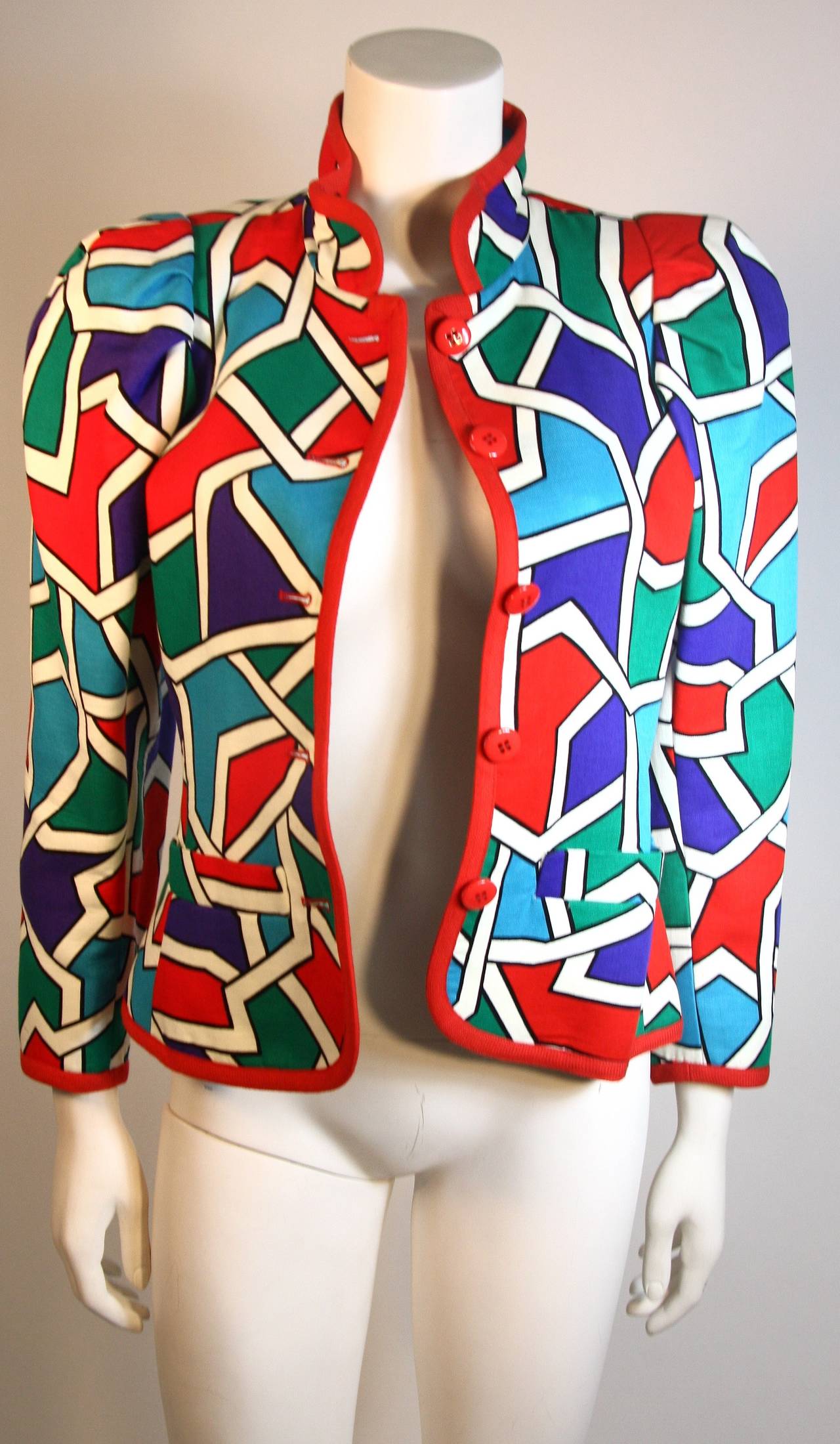 Yves Saint Laurent Color Block Design Jacket Size 38 1