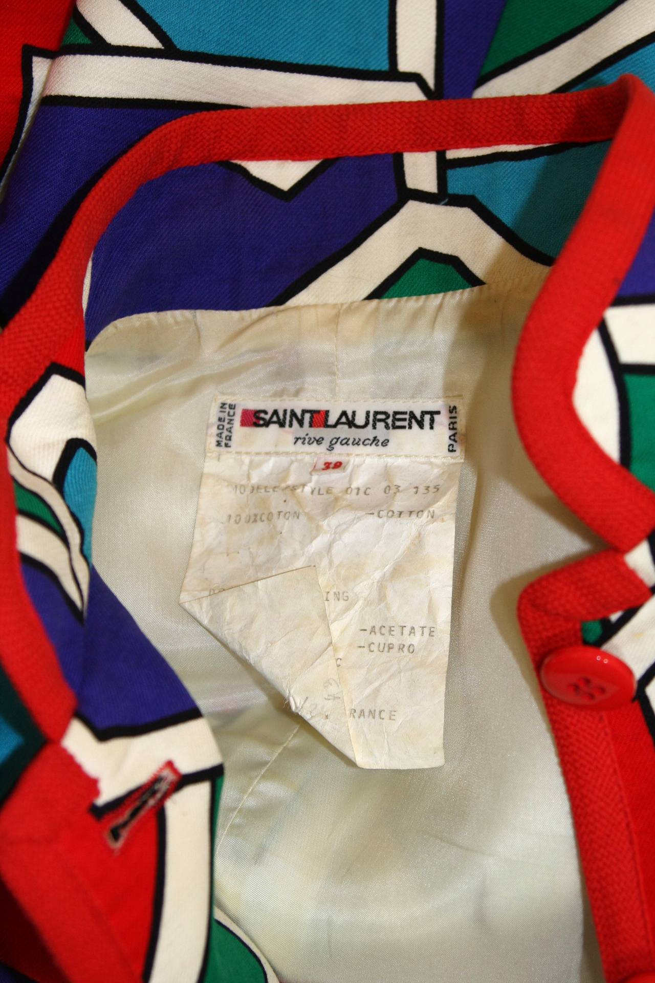 Yves Saint Laurent Color Block Design Jacket Size 38 2