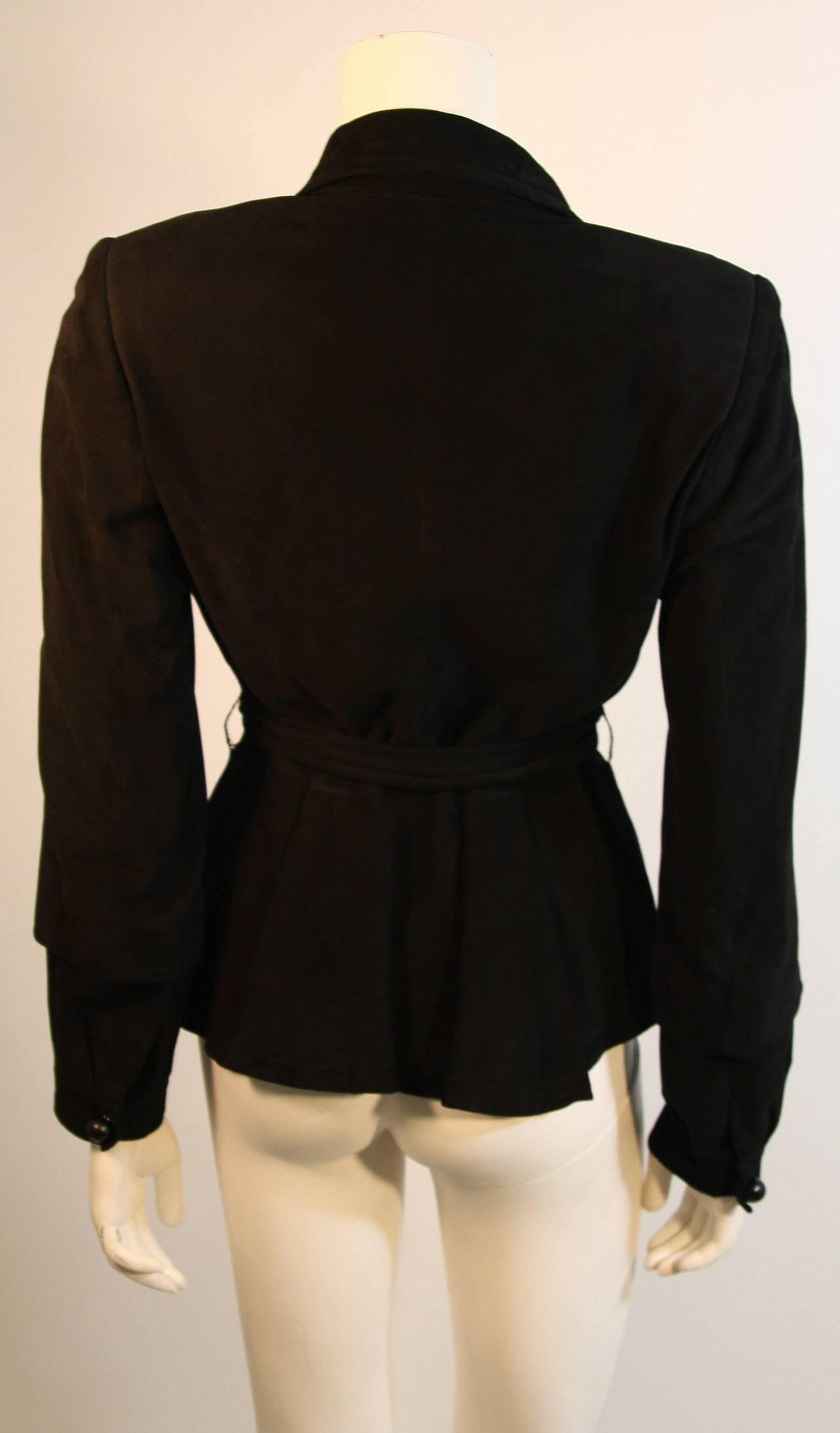 Yves Saint Laurent Black Suede Jacket Size 40 1