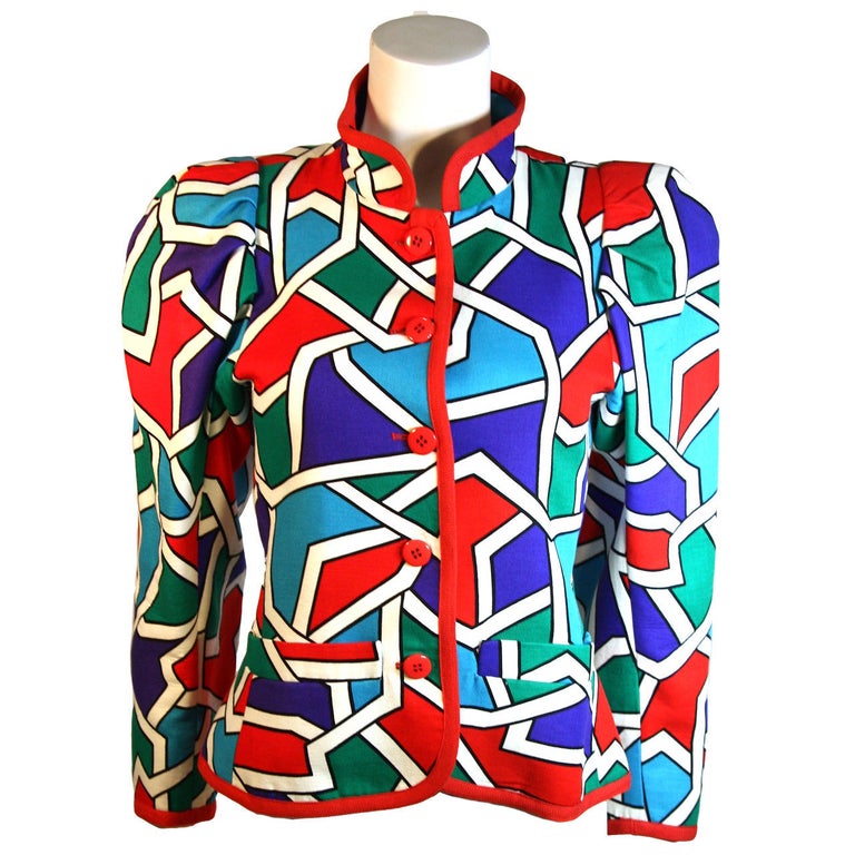 Yves Saint Laurent Color Block Design Jacket Size 38 at 1stDibs color
