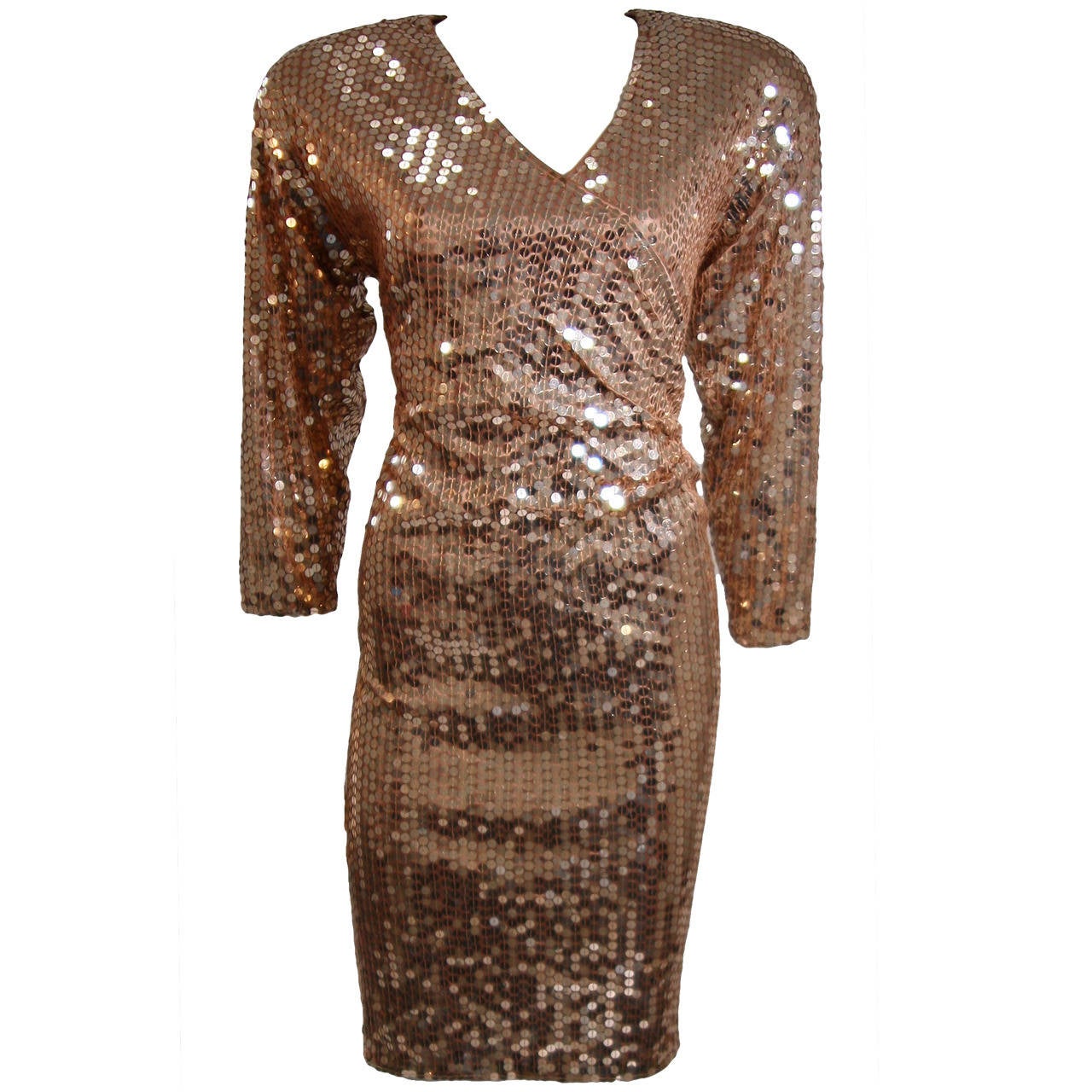 Gold Sequin Cocktail Dress