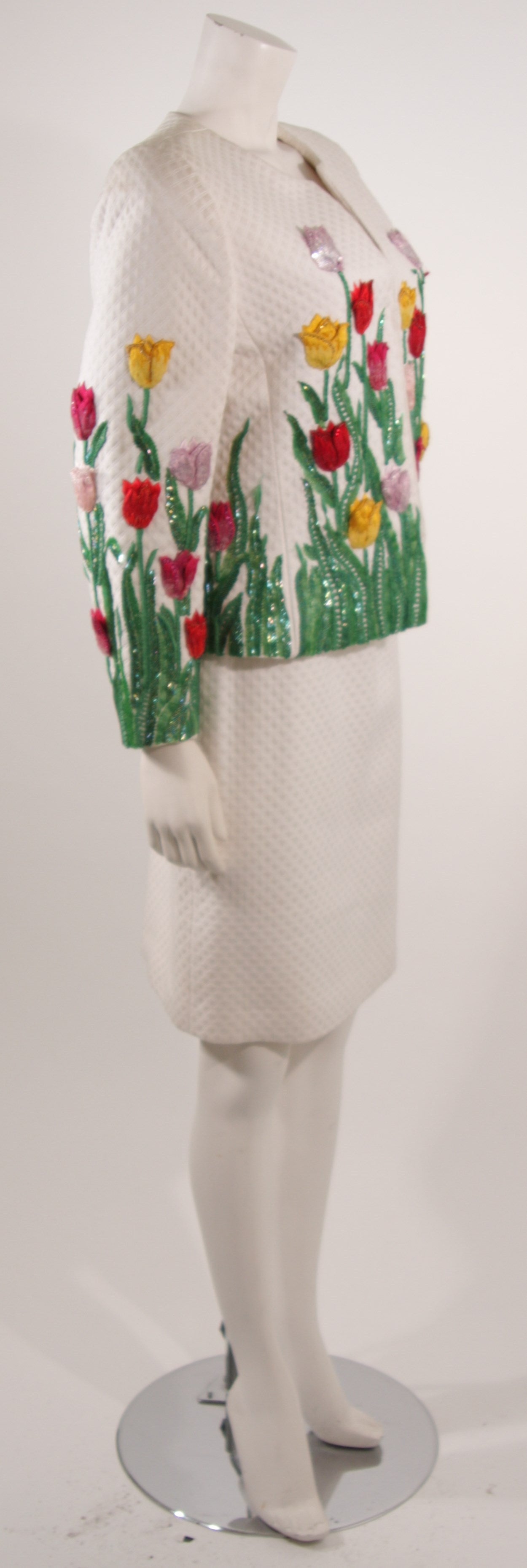 Women's Oscar De La Renta Floral Embellished Suit Size 12