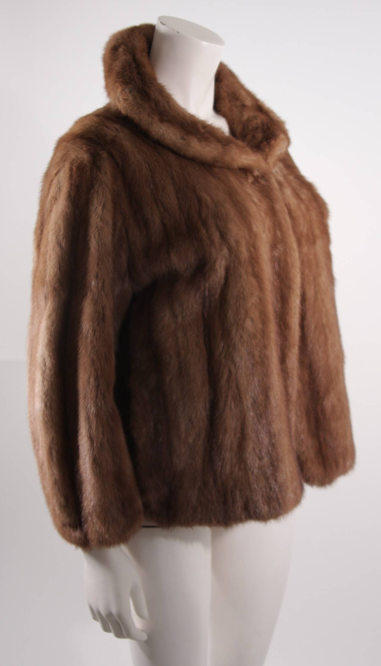 Brown Christian Dior for Holt Renfrew Mink Stroller Coat with bracelet length sleeves
