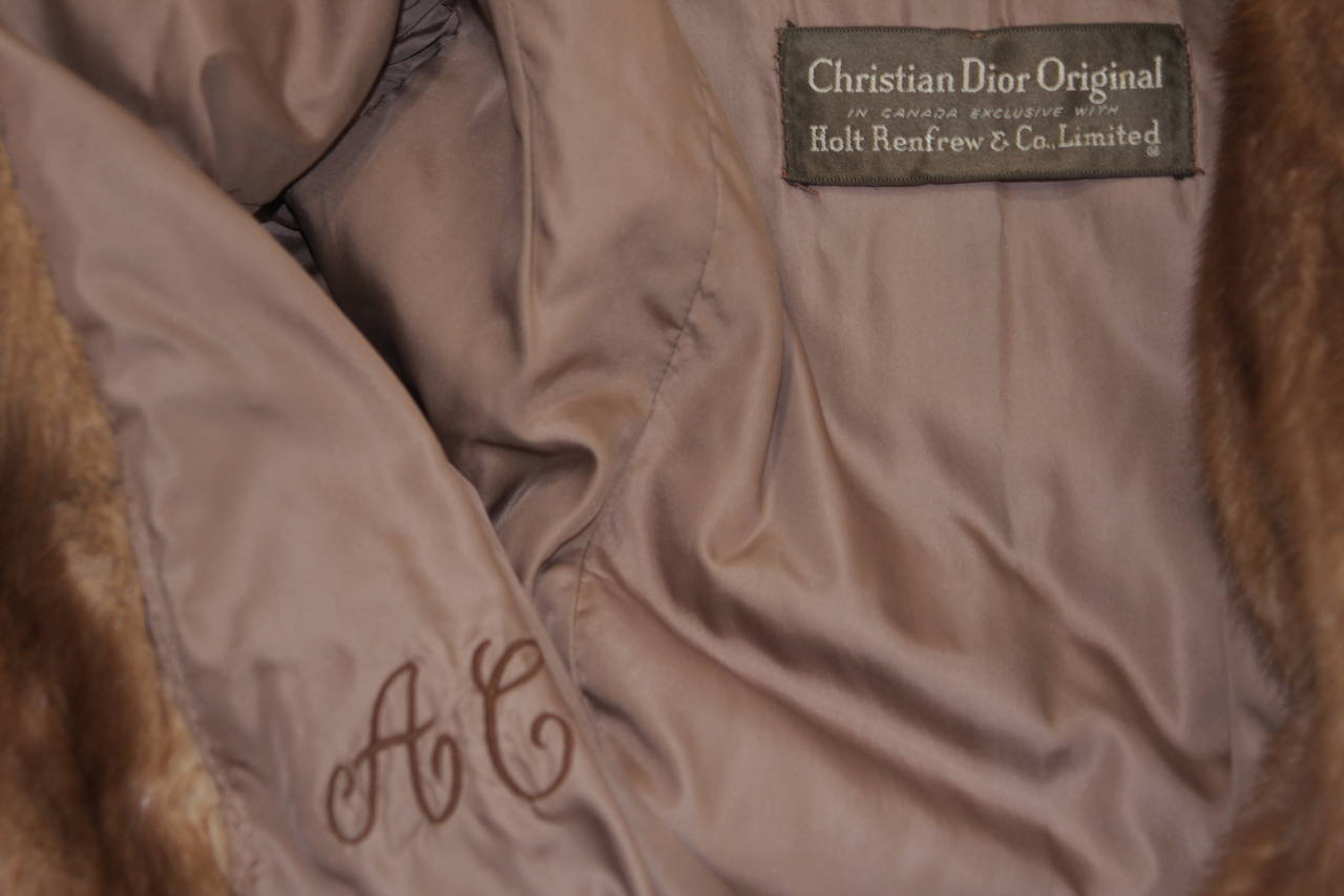 Christian Dior for Holt Renfrew Mink Stroller Coat with bracelet length sleeves 2
