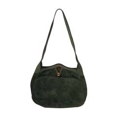Gucci Green Suede Hobo with Gold Hardware 6