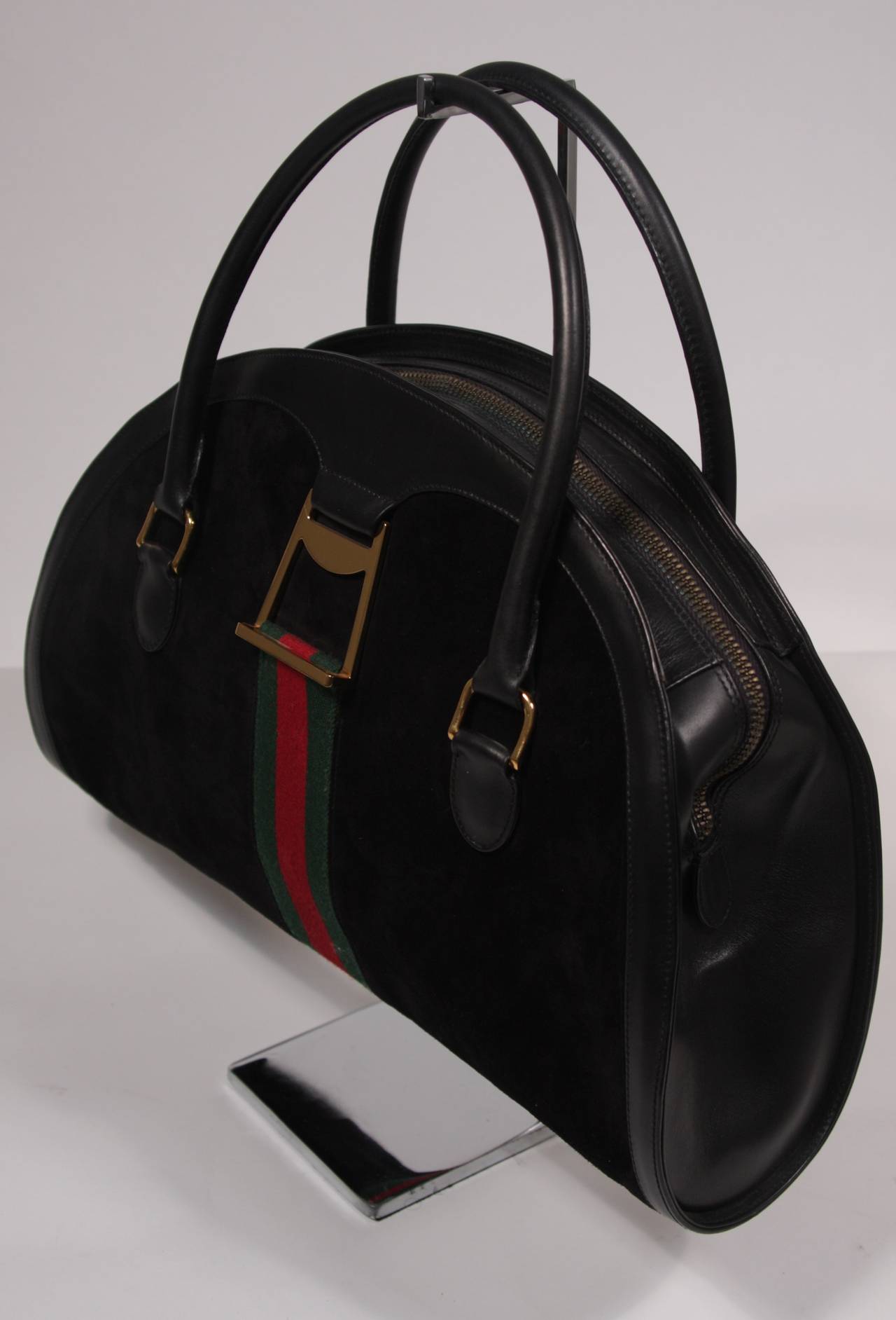 Gucci Black Leather Suede Purse Excellent Condition 1