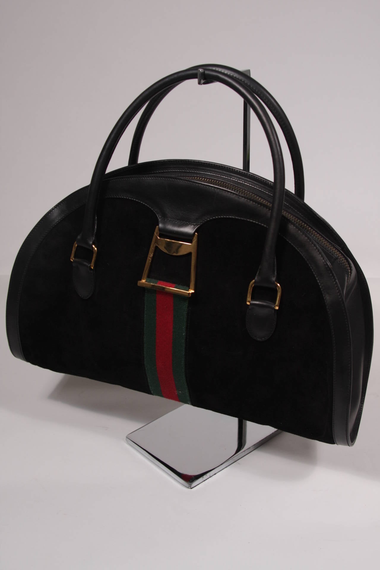 Gucci Black Leather Suede Purse Excellent Condition 2