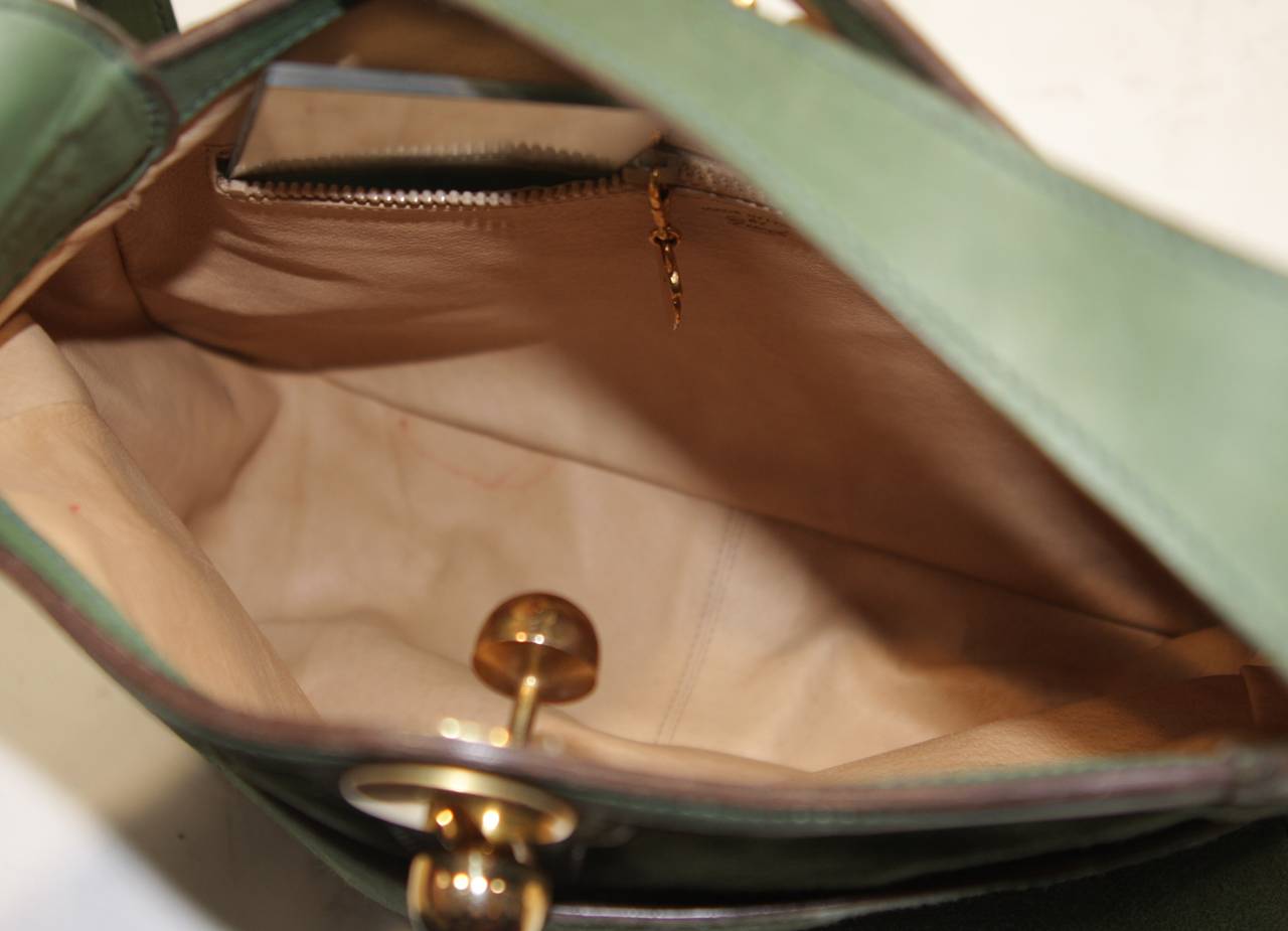 Gucci Green Suede Hobo with Gold Hardware 5