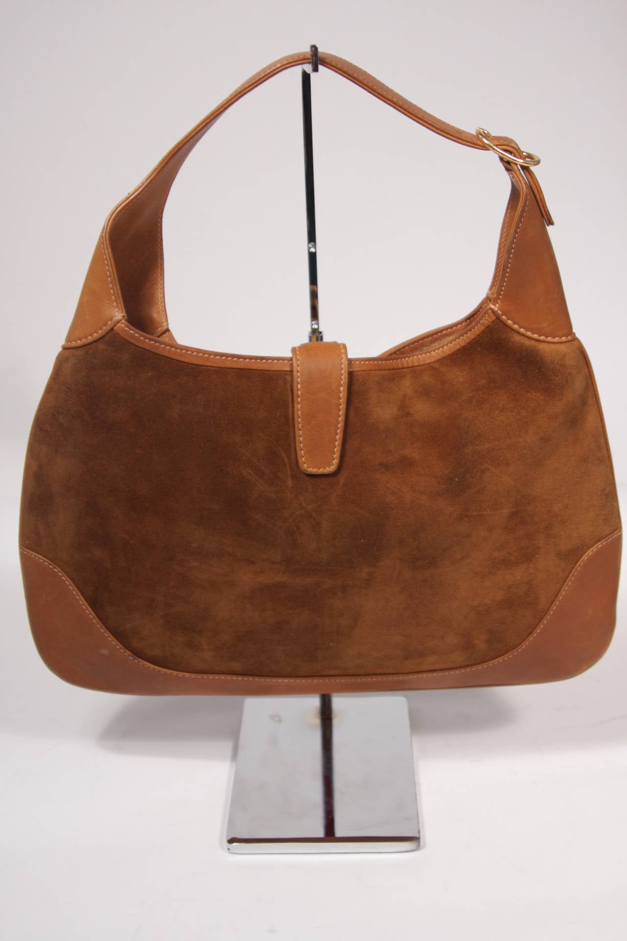 Gucci Large Brown Suede Hobo with Gold Hardware 3