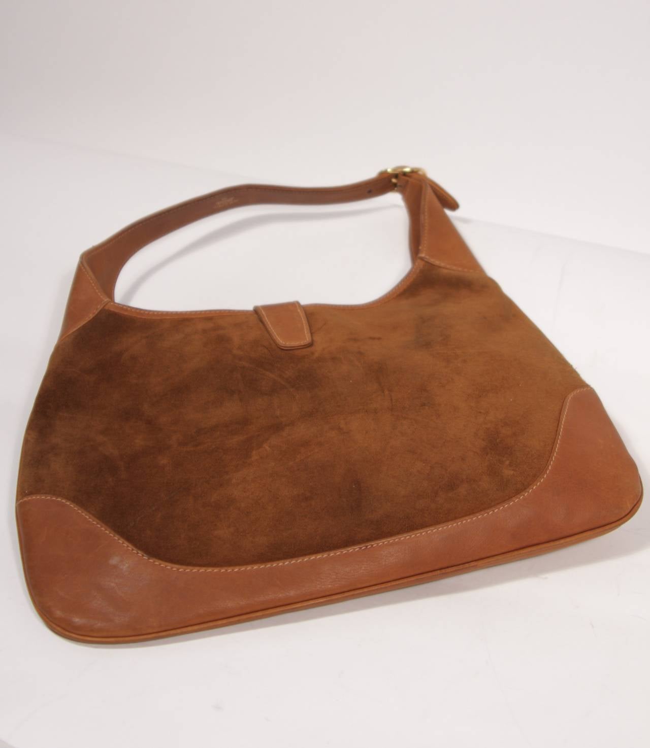 Gucci Large Brown Suede Hobo with Gold Hardware 4