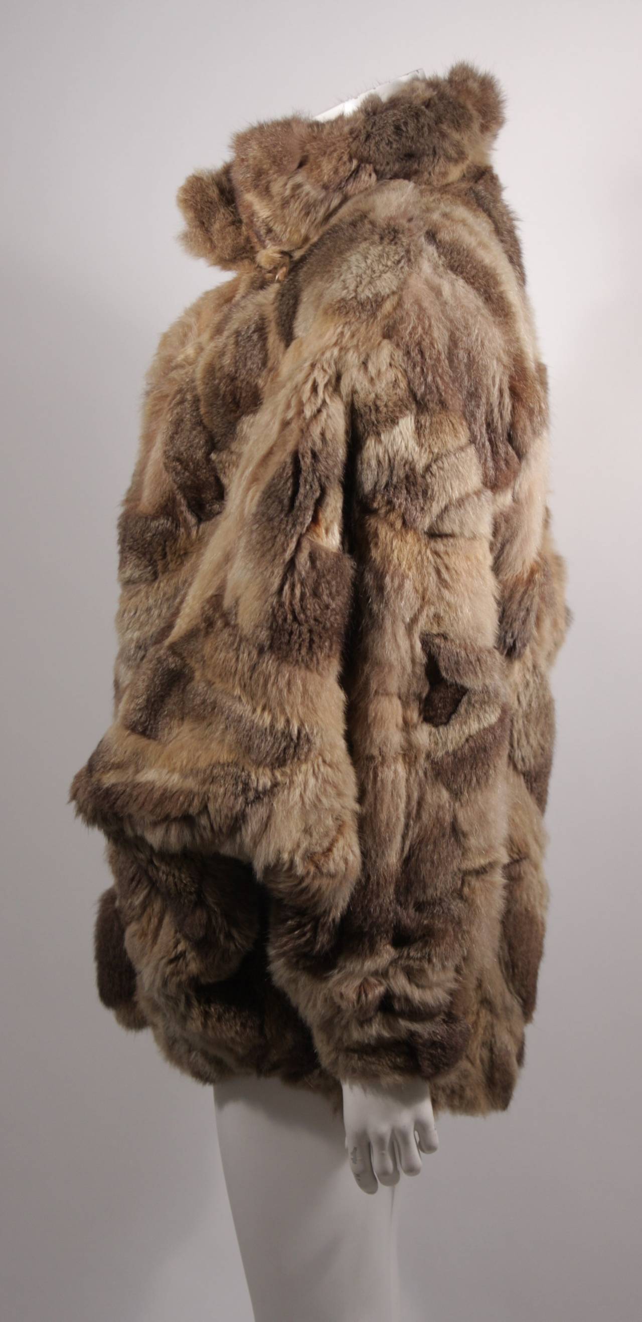Brown Fendi 365 Russian Squirrel Batwing Style Fur Coat