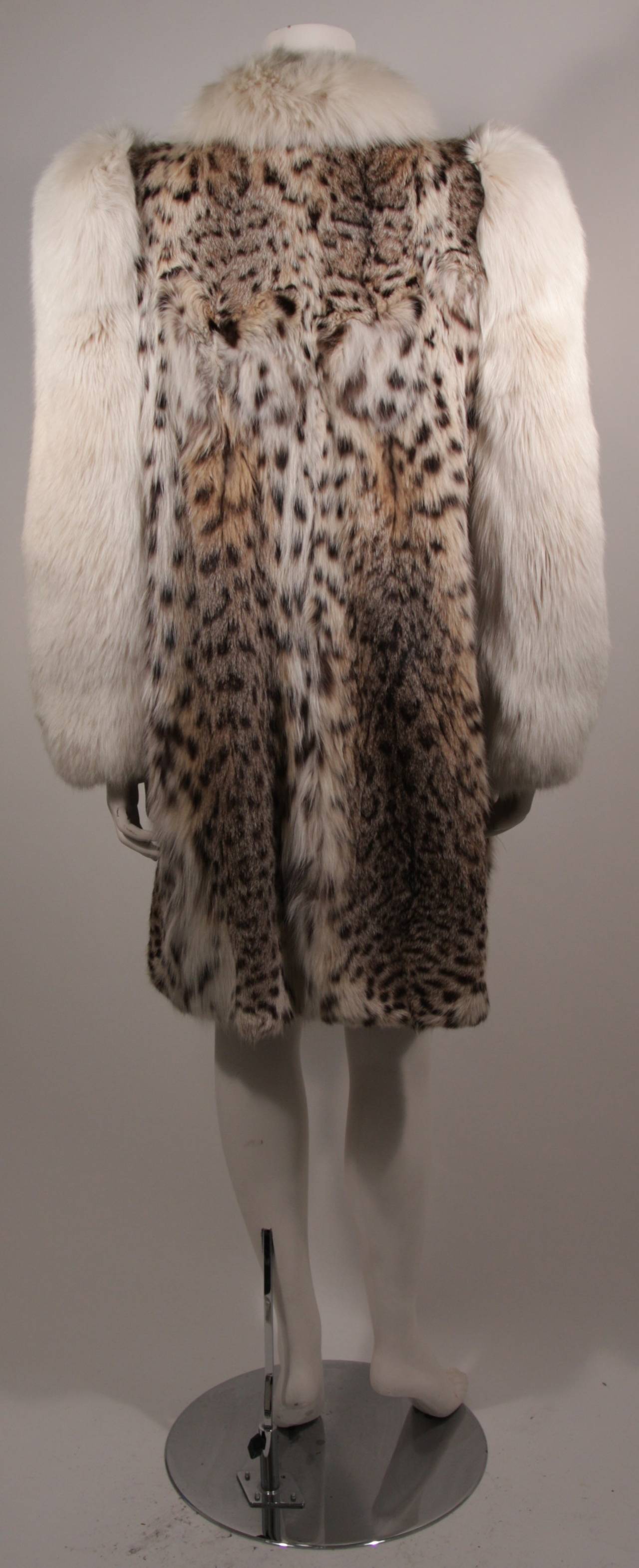 Creeds Toronto Lynx Coat with Fox Fur Collar and Sleeves In Good Condition In Los Angeles, CA