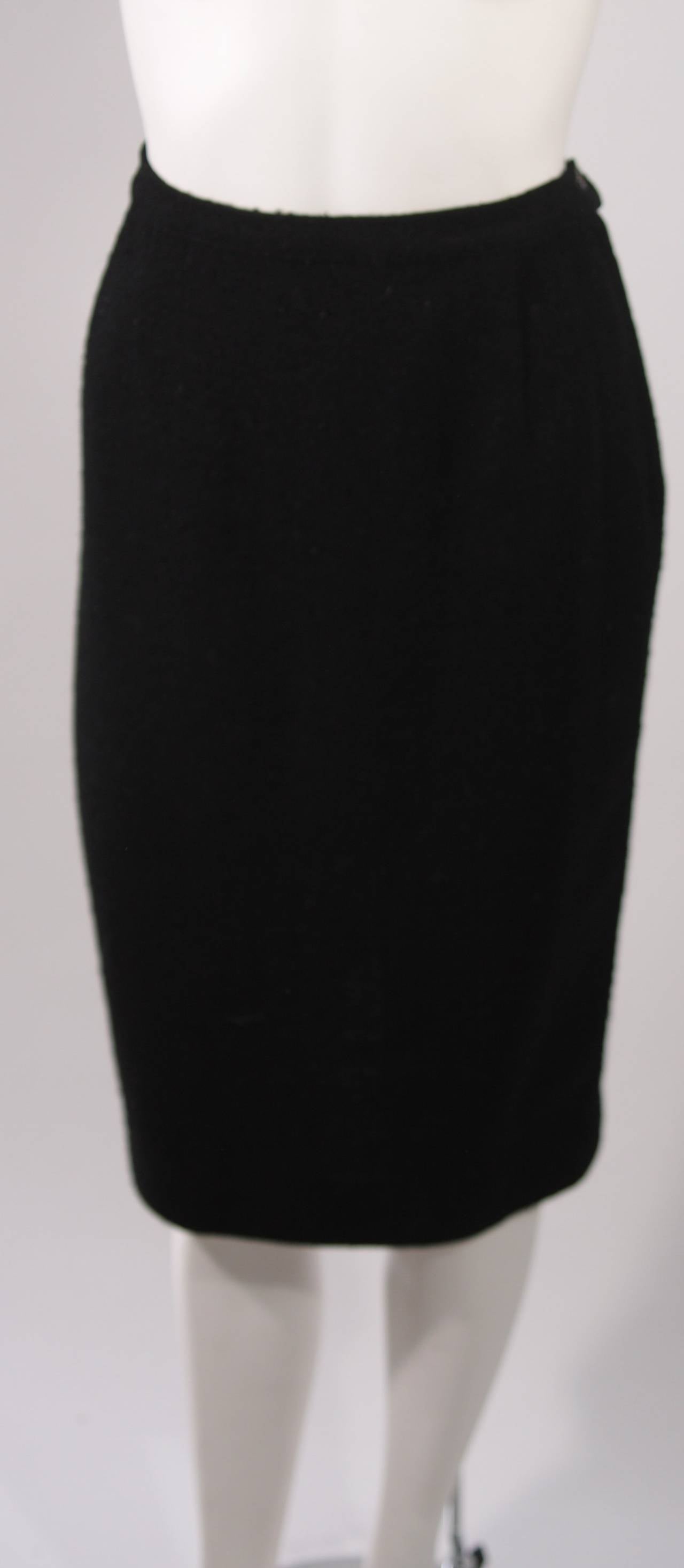 Lilli Ann San Francisco Black Wool Skirt Suit with Draping For Sale 1