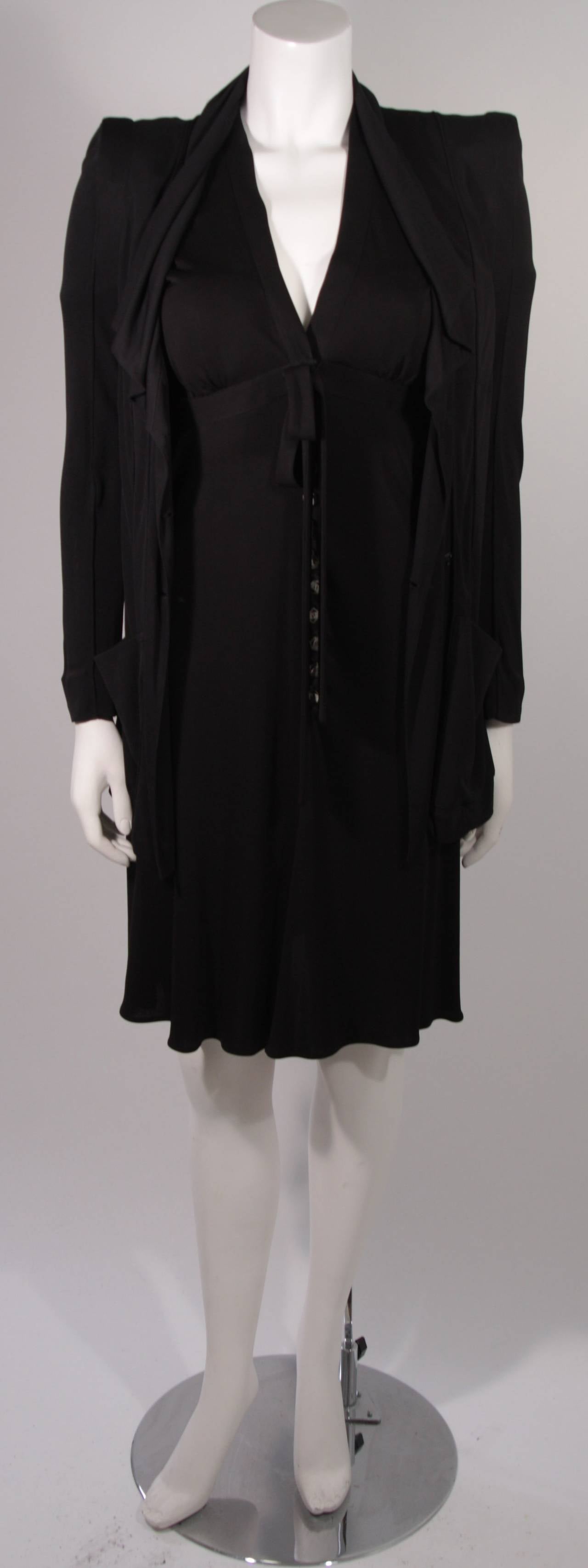 Women's Lagerfield Black Jersey Dress and Jacket Ensemble Size 36 For Sale