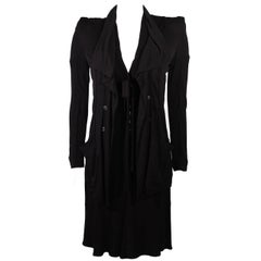 Vintage Lagerfield Black Jersey Dress and Jacket Ensemble Size 36