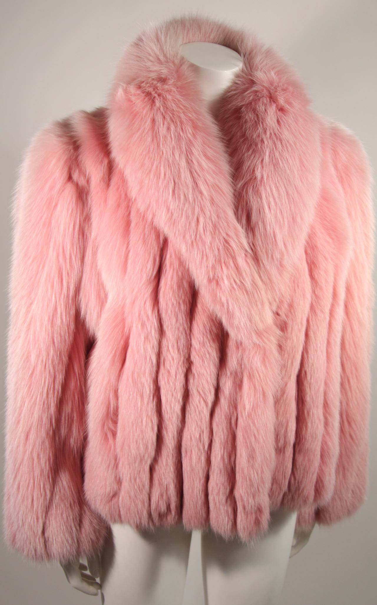 Women's Pink Fox Fur Coat