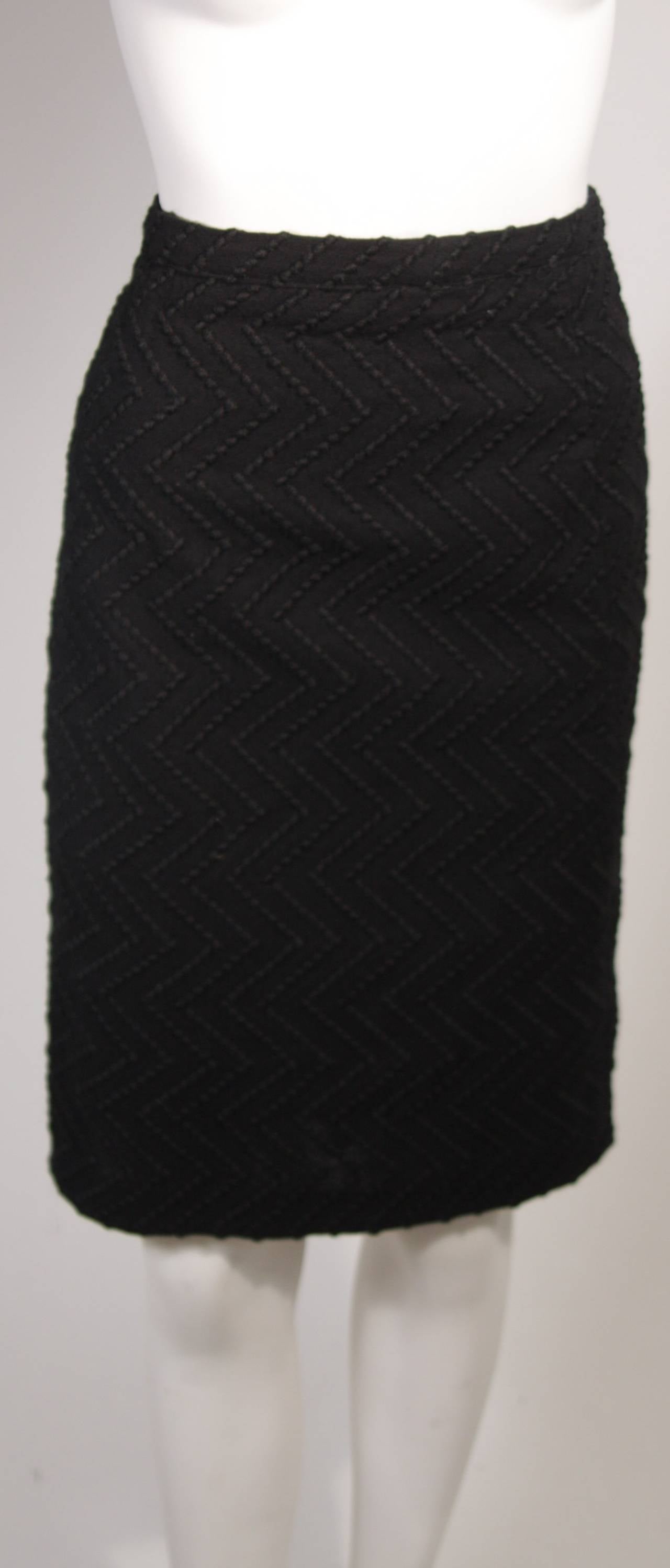 Chanel Black Boucle Suit with Drape Style Jacket Size 42 5