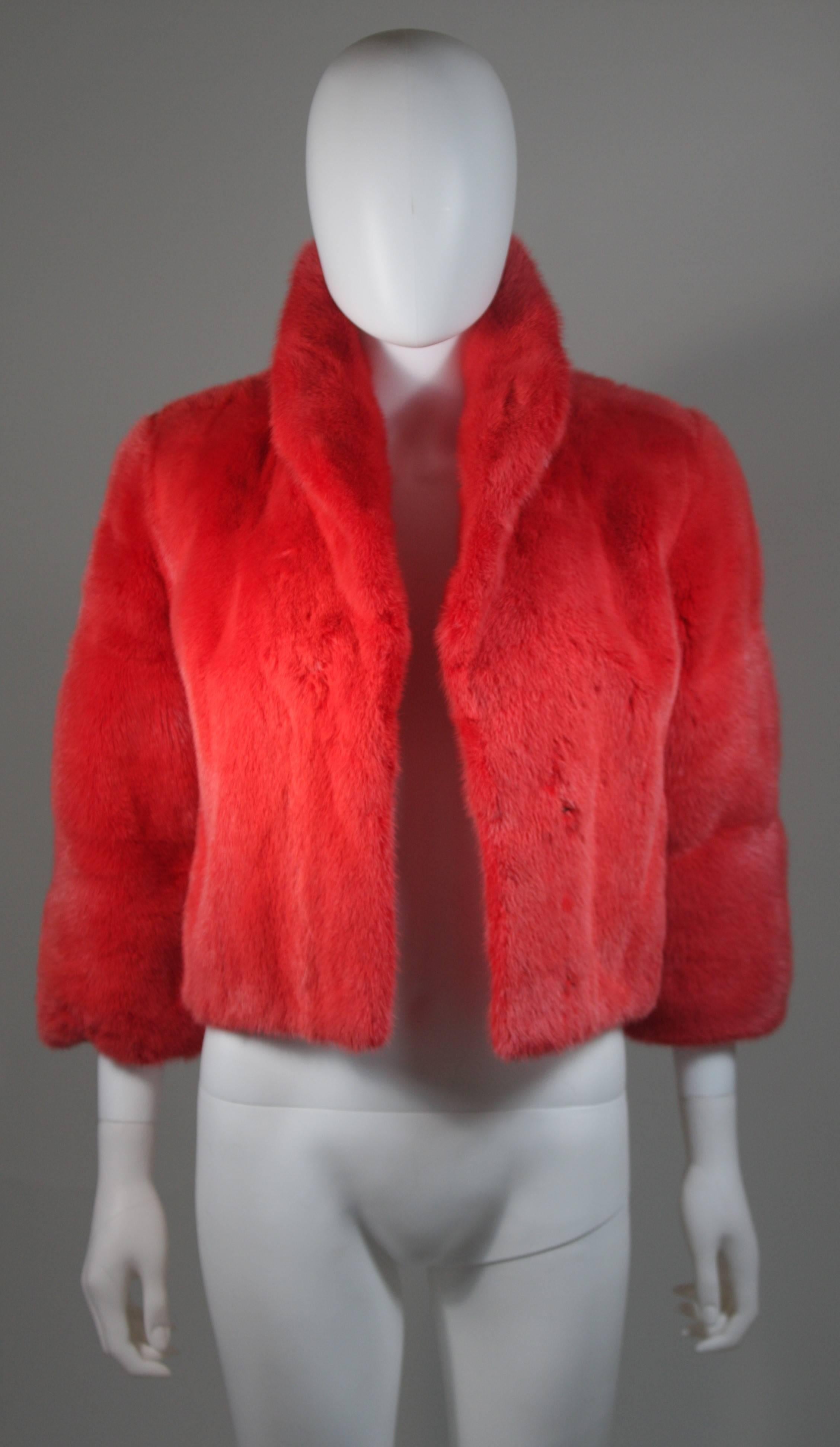 Red Female Mink Jacket in Strawberry Custom Order in Your Size