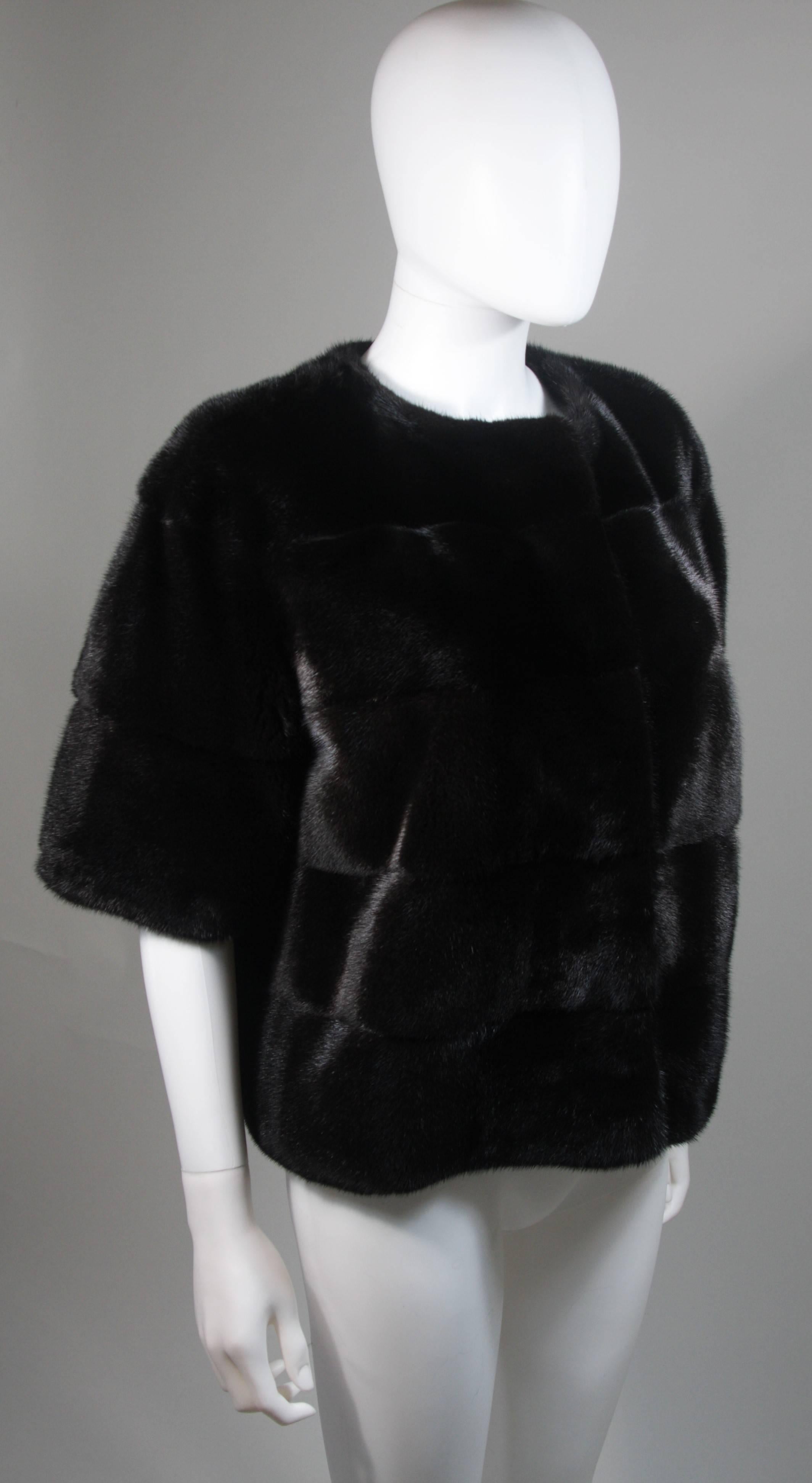 Black Mink Jacket in Dark Brown Ranch with Horizontal Pelts Size 10 42