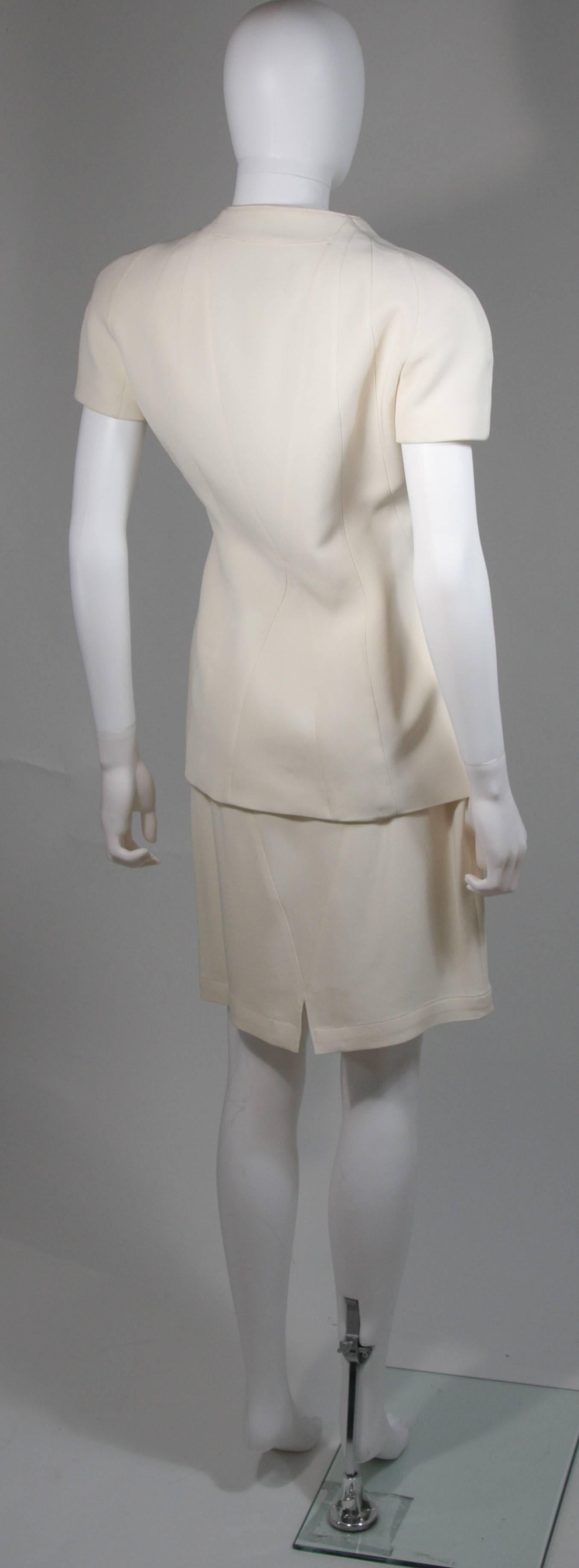 Gray Thierry Mugler Couture Ivory Skirt Suit Size 38 36 For Sale