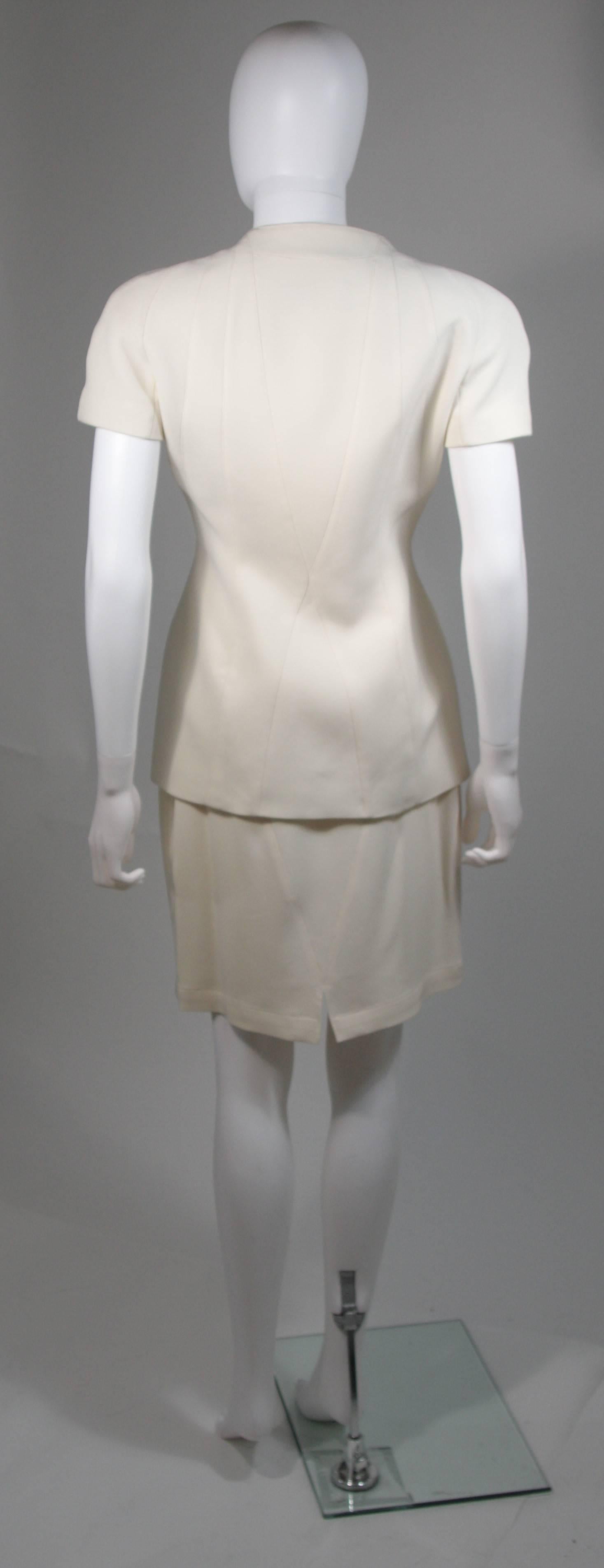 Thierry Mugler Couture Ivory Skirt Suit Size 38 36 In Excellent Condition For Sale In Los Angeles, CA