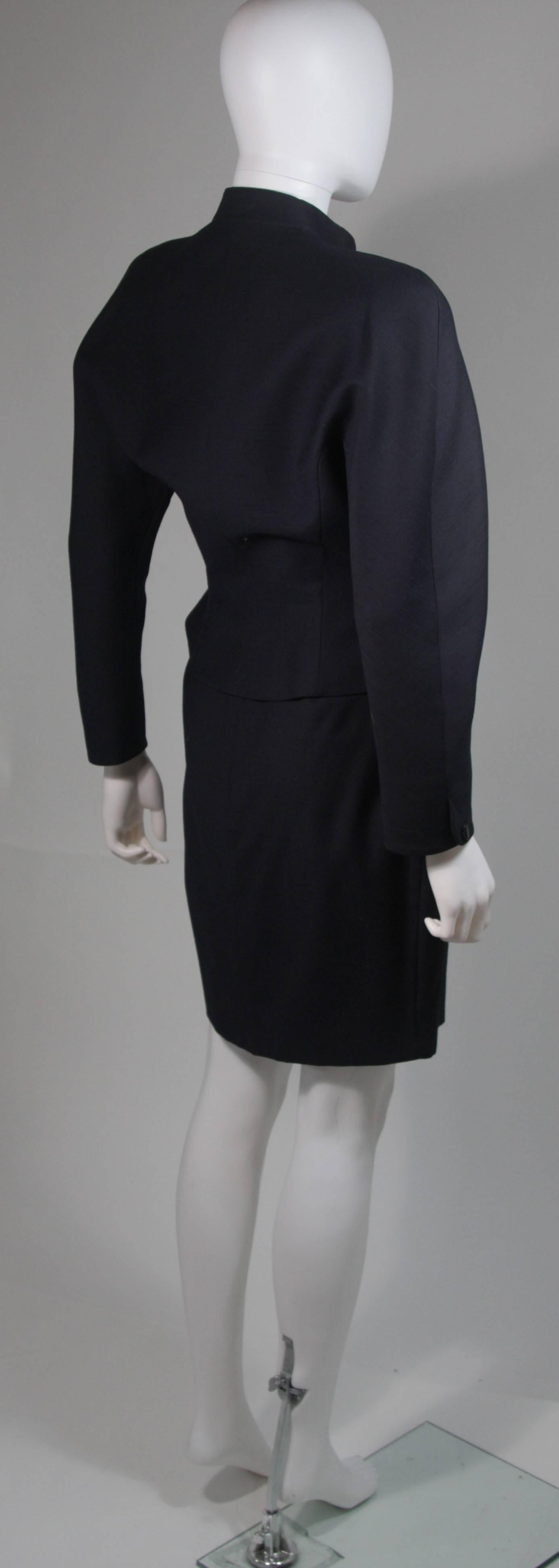Thierry Mugler Navy Skirt Suit with Dolman Style Sleeves Size 38 1