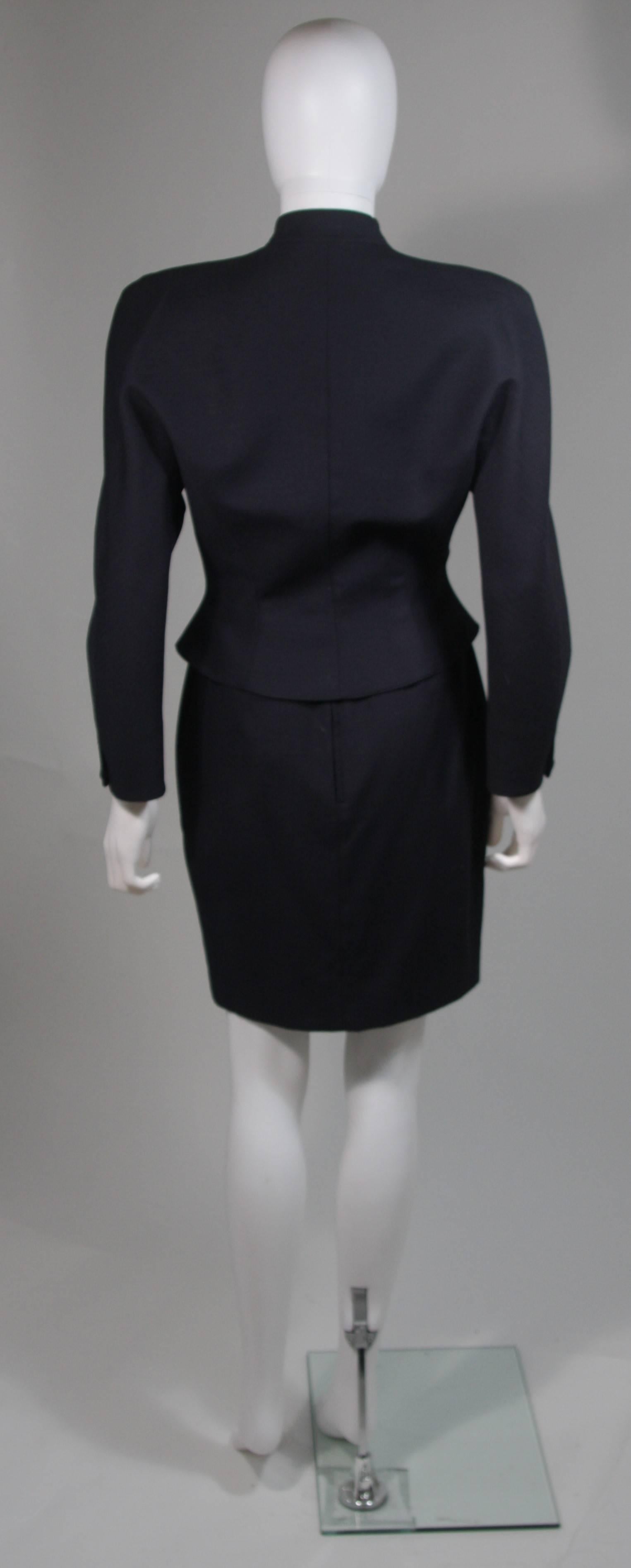 Thierry Mugler Navy Skirt Suit with Dolman Style Sleeves Size 38 2