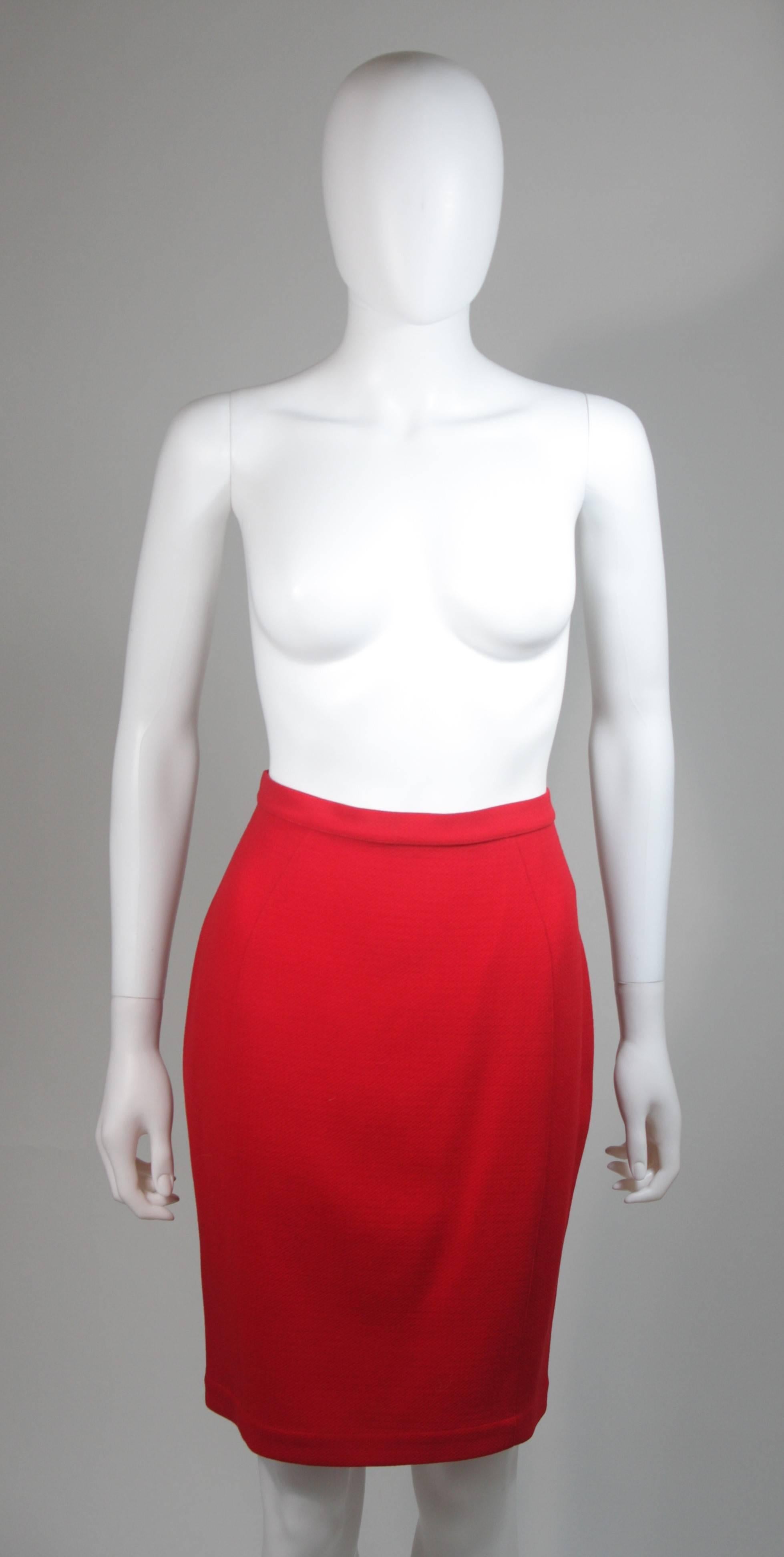 Thierry Mugler Contoured Red Skirt Suit Size Size 40 For Sale 2