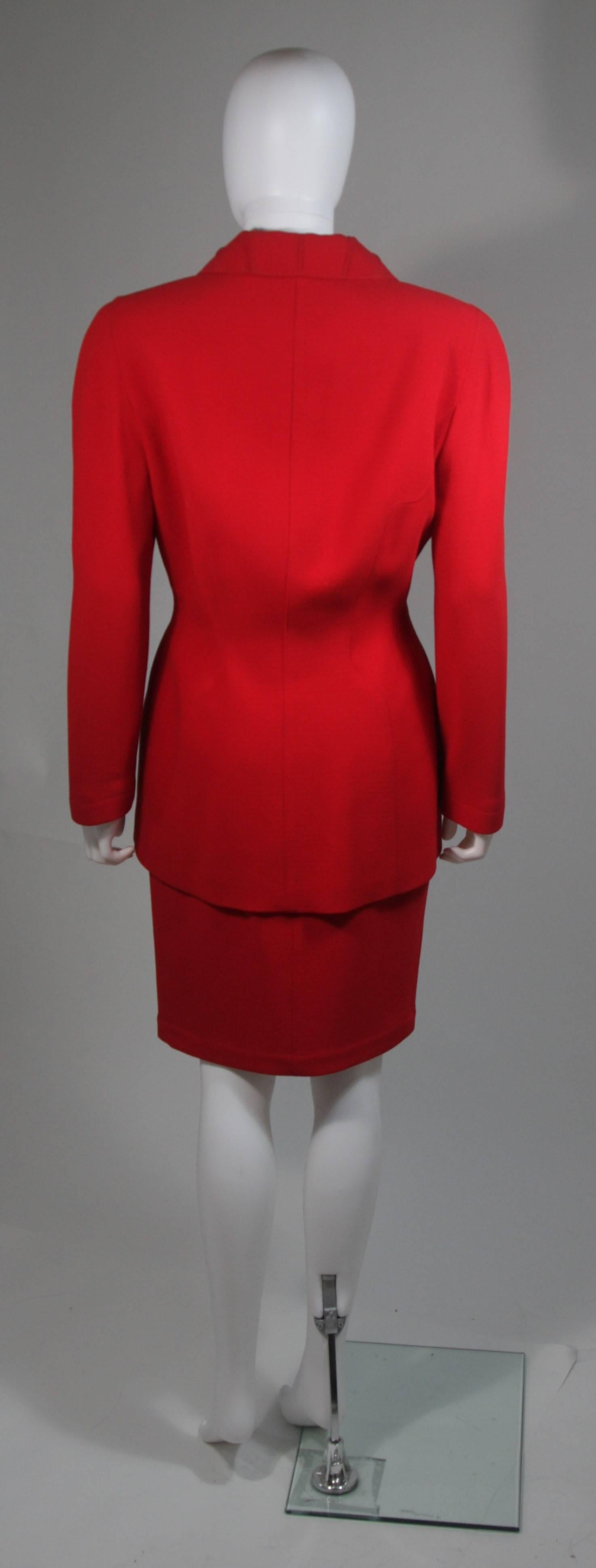 Women's Thierry Mugler Contoured Red Skirt Suit Size Size 40 For Sale