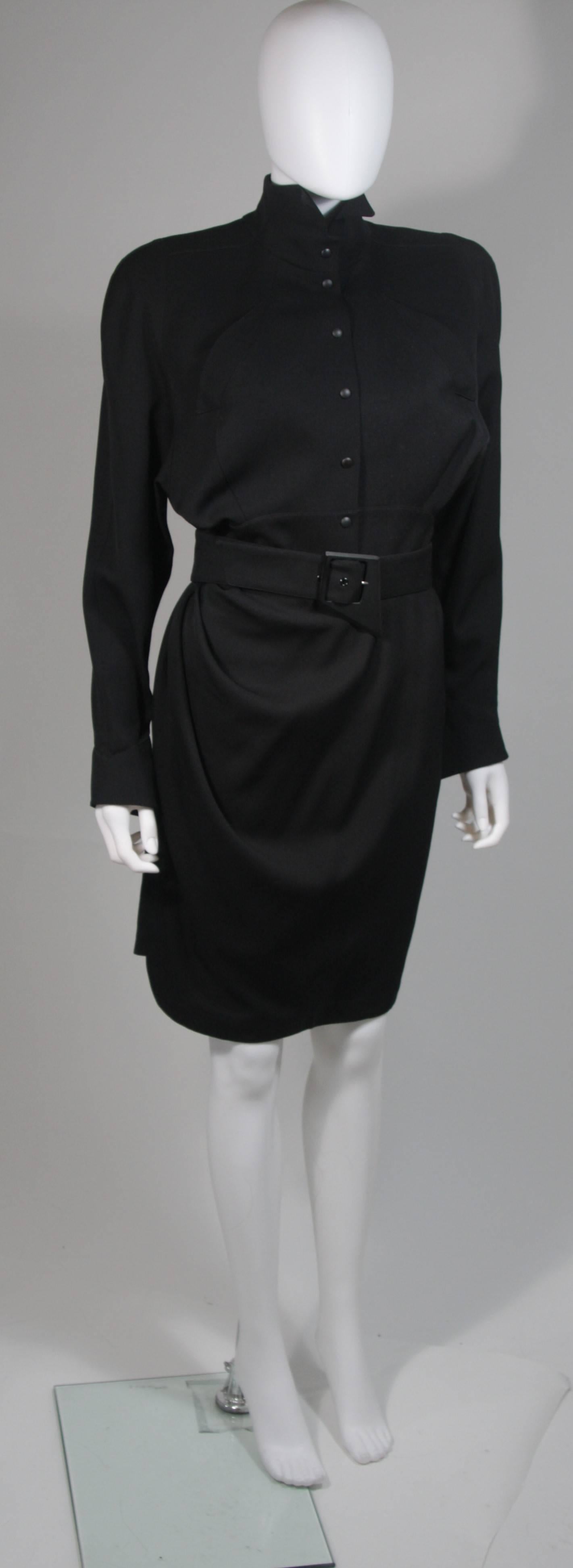 Women's Thierry Mugler Black Wrap Style Dress Size Medium  For Sale
