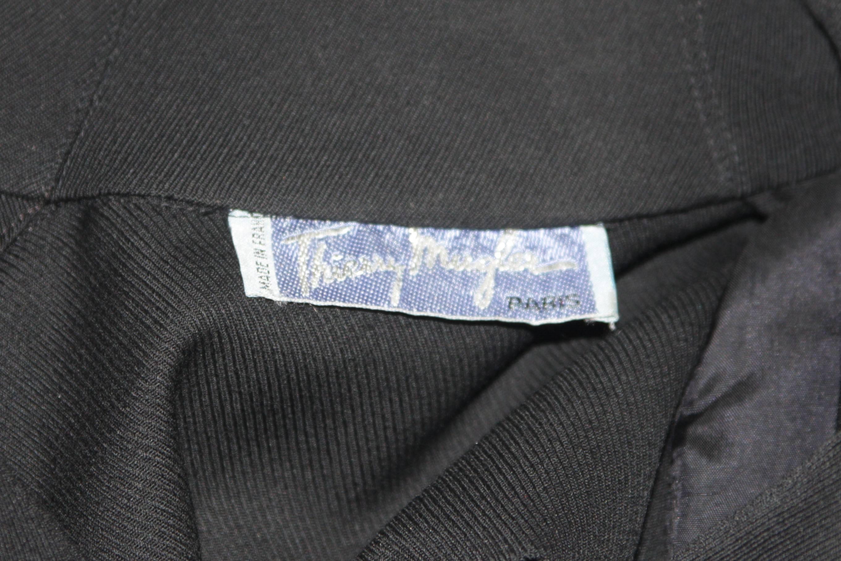 Thierry Mugler Black Wrap Style Dress Size Medium  For Sale 6