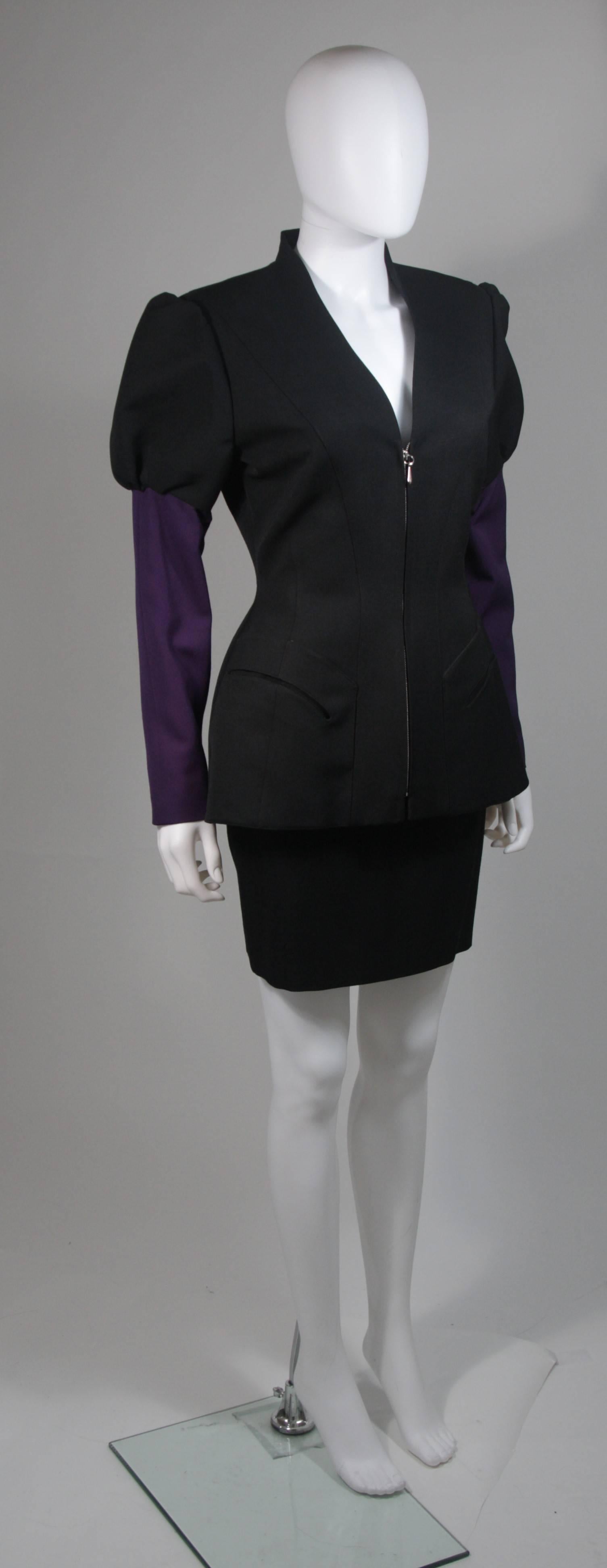 black and purple suit