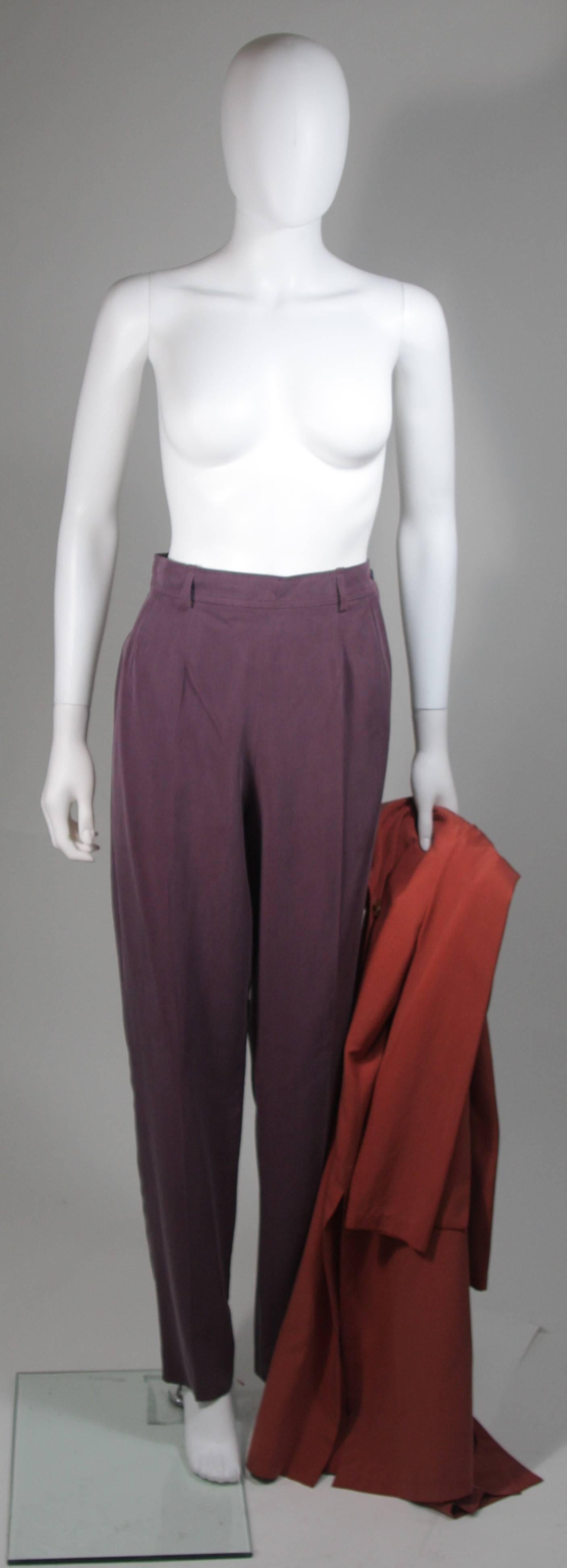 Yves Saint Laurent Rive Gauche Mauve Silk Three Piece Pant Suit Size 38 3