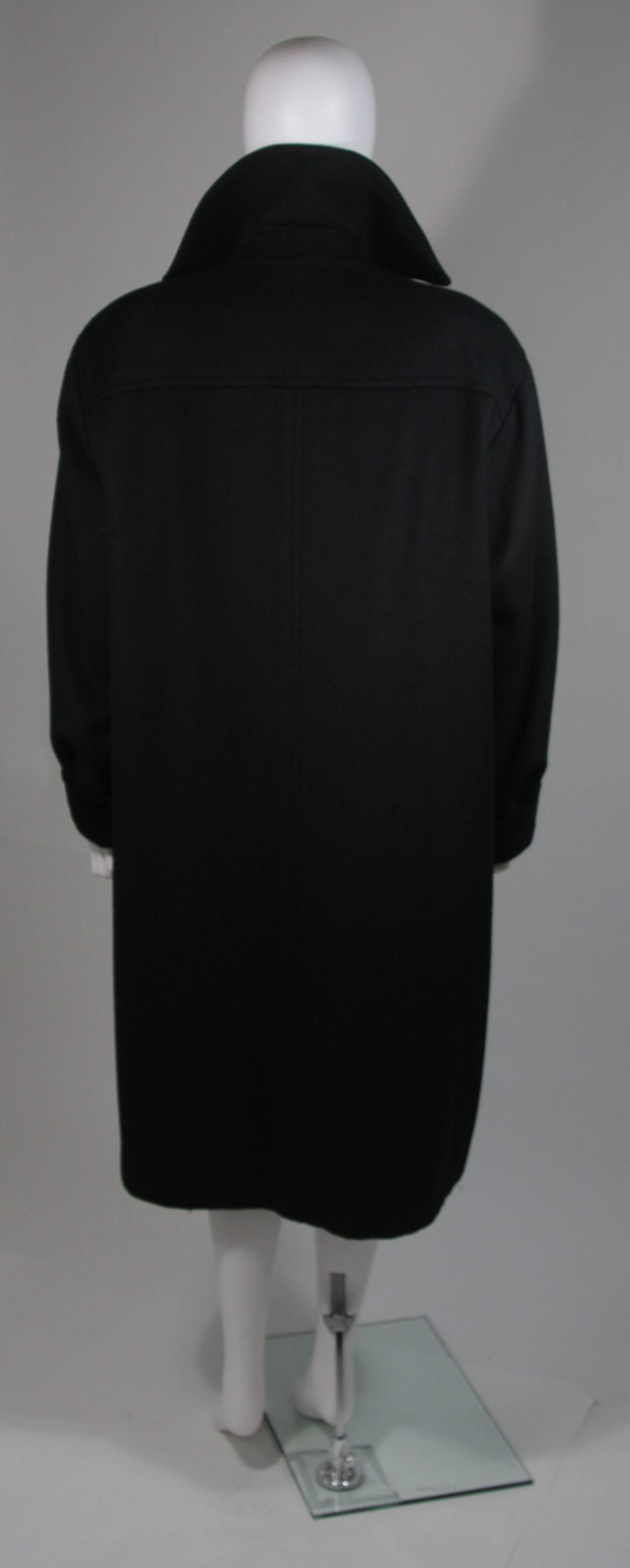 Yves Saint Laurent Rive Gauche Coat with Velvet Trim & Wood Buttons Size 44 4