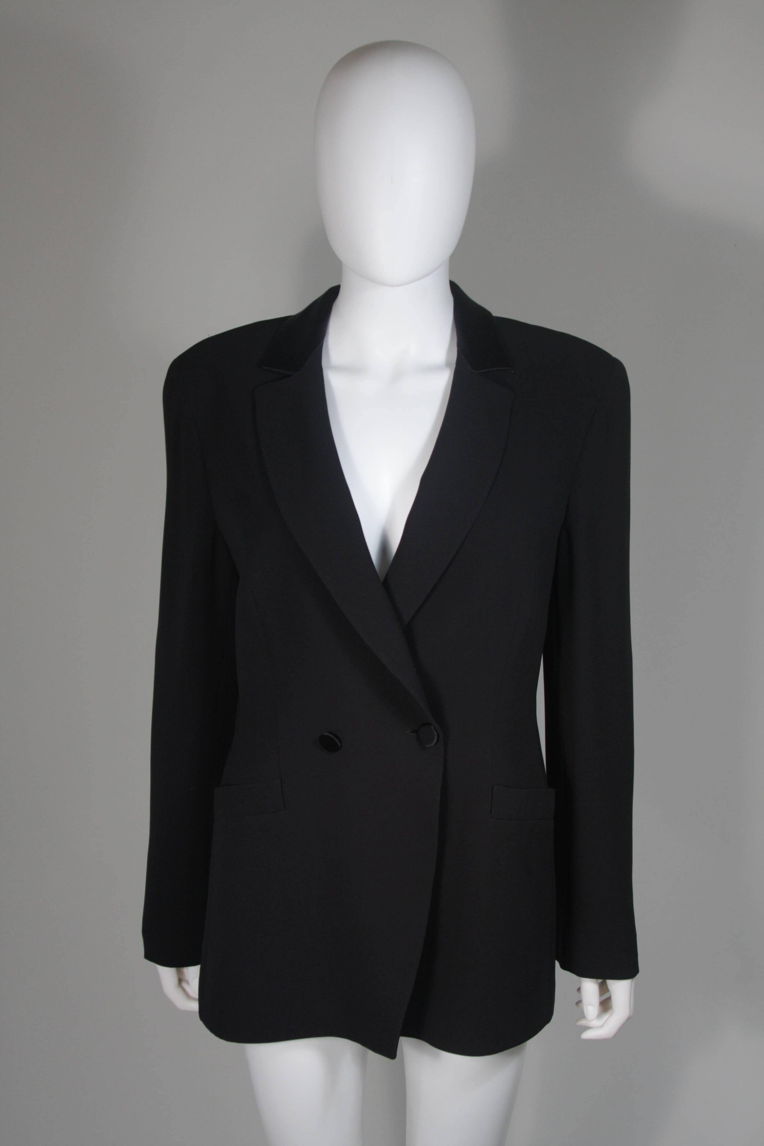 Women's Giorgio Armani Black Silk Tuxedo Style Pant Suit Size 42