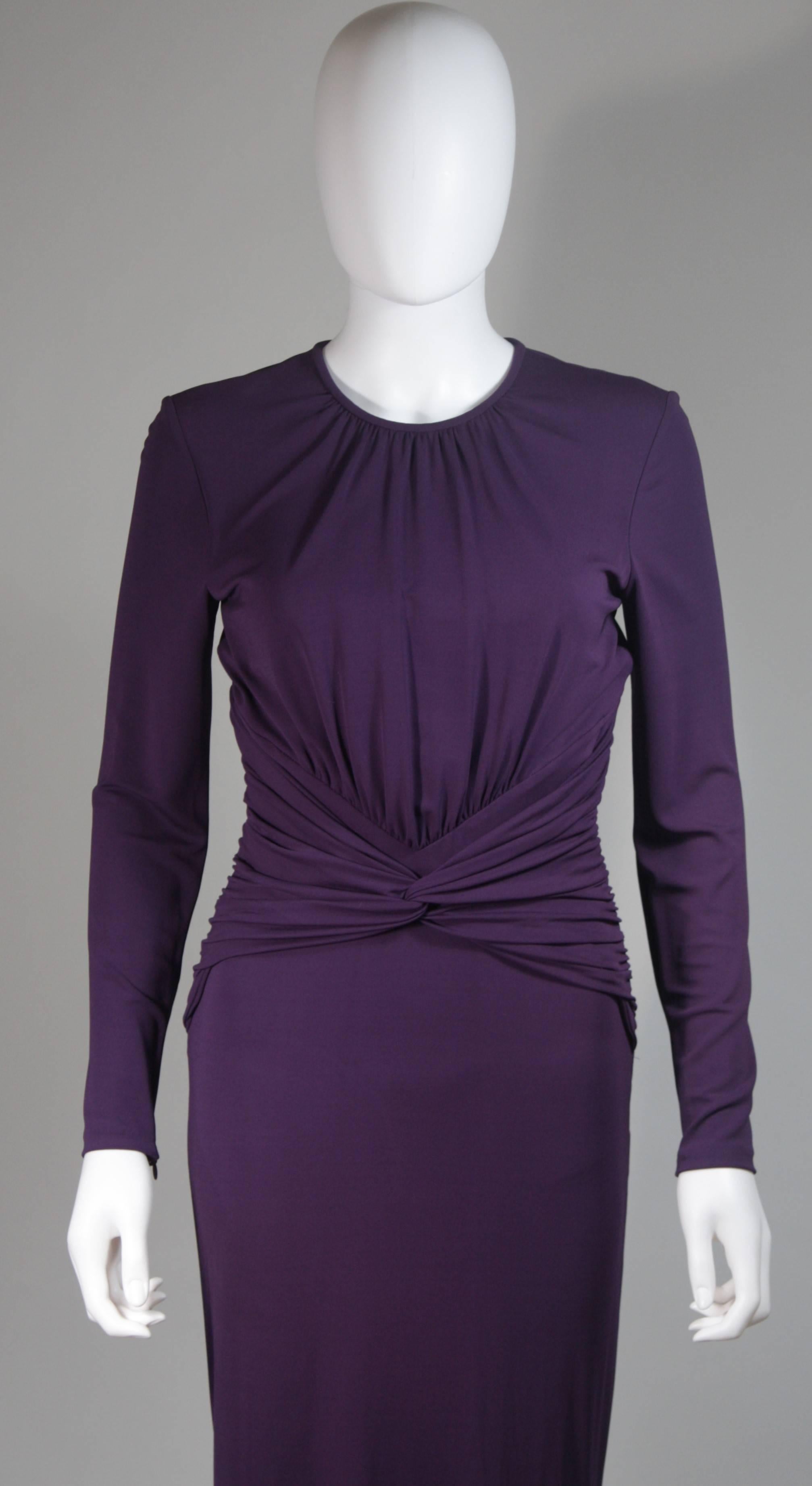 MICHAEL KORS Lila Stretch Jersey Drapiertes Kleid mit offenem Rücken Größe 10 (Schwarz) im Angebot