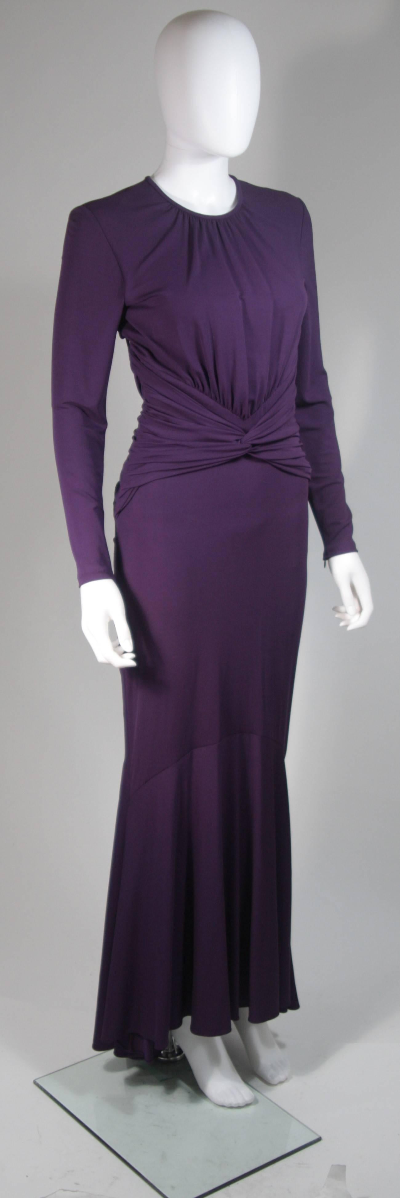MICHAEL KORS Lila Stretch Jersey Drapiertes Kleid mit offenem Rücken Größe 10 (Schwarz) im Angebot