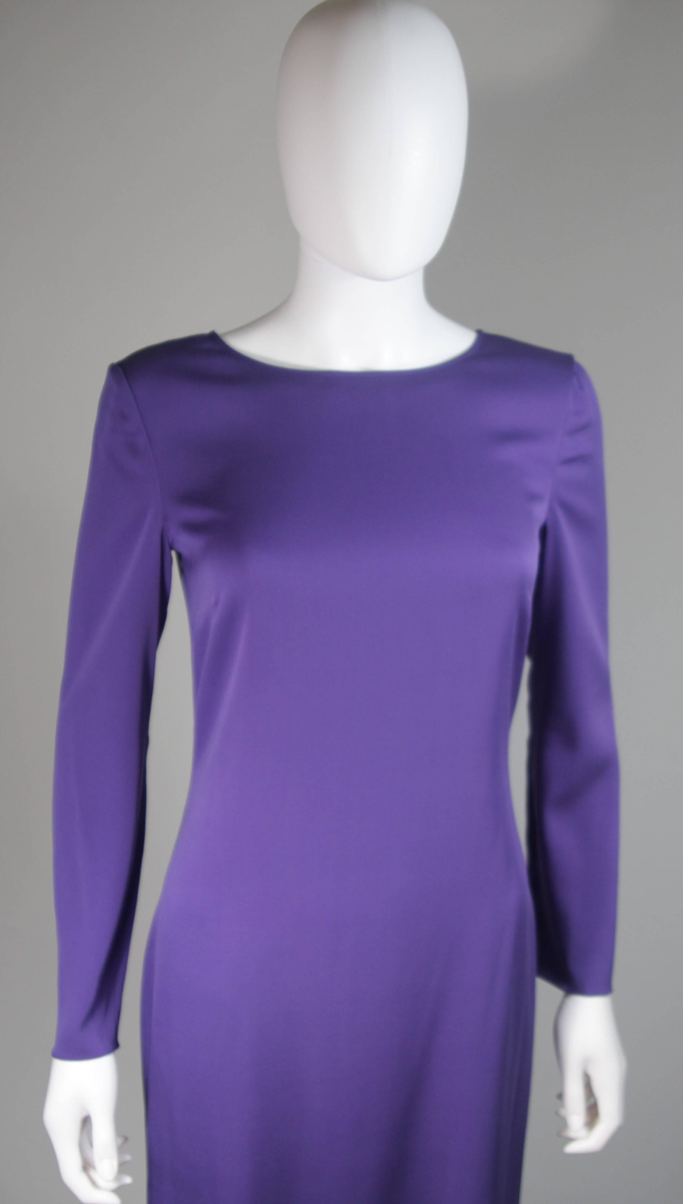 Emilio Pucci lila langärmeliges Seidenkleid mit offenem Rücken Größe Medium Large (Violett) im Angebot