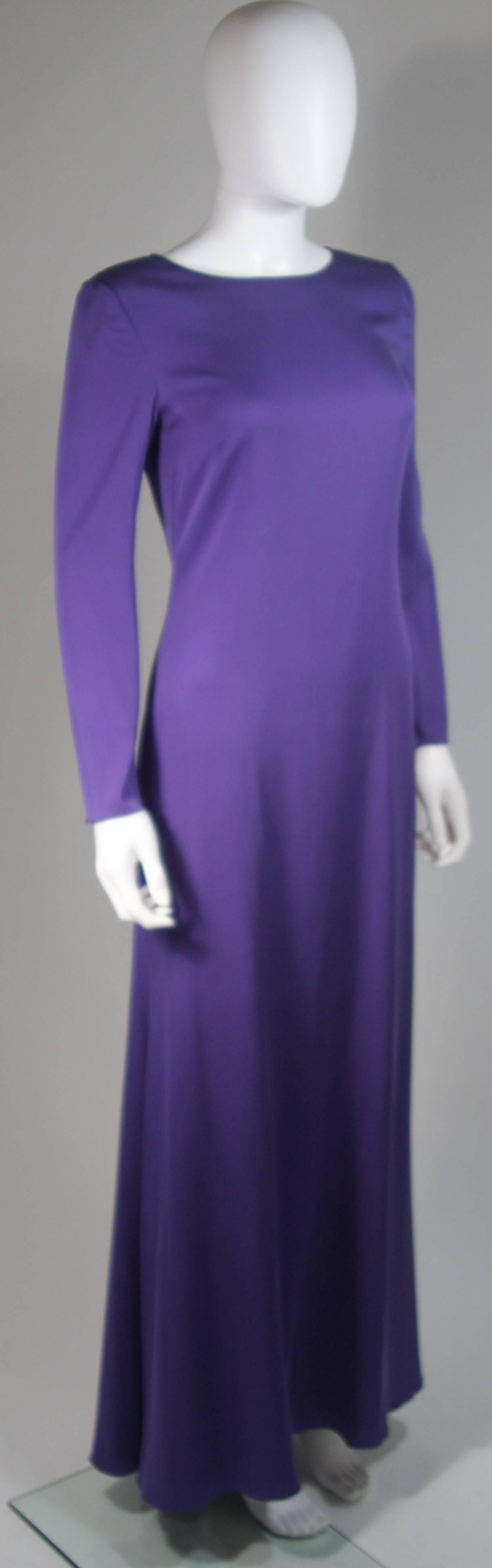 purple gowns with sleeves