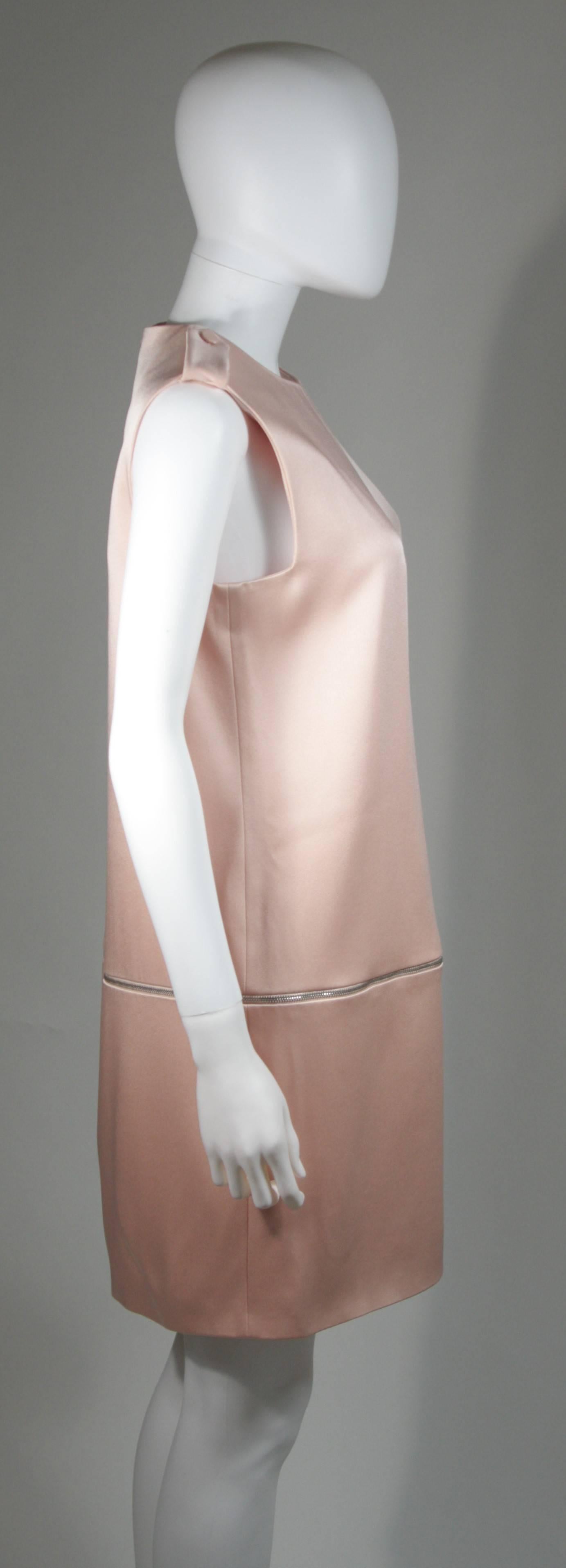 Women's Alexander McQueen Pink Silk Shift Dress with Zipper Detail Size 44 